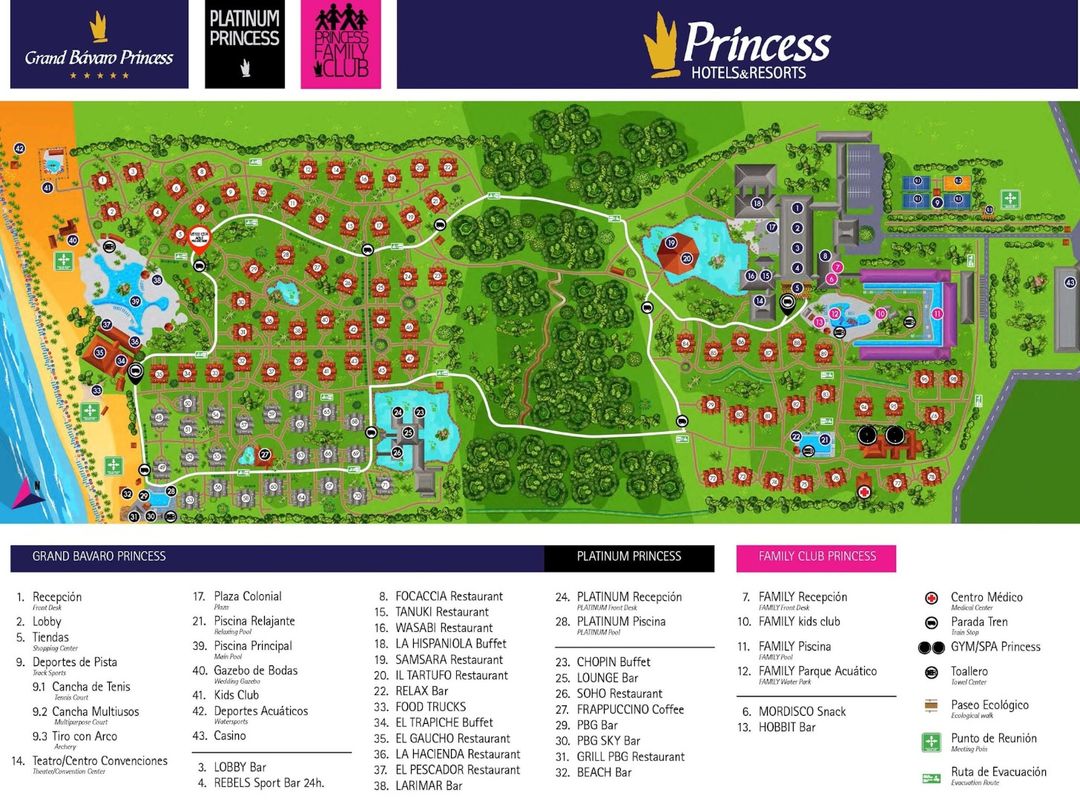 GRAND BAVARO PRINCESS ALL SUITES RESORTS, SPA & CASINO Hotel map.