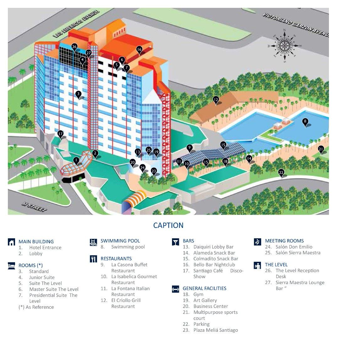 Santiago Hotel Map
