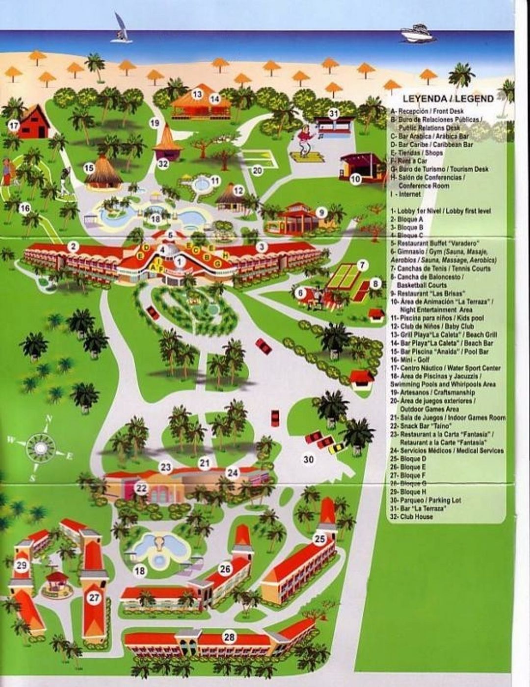 Brisas del Caribe Hotel map