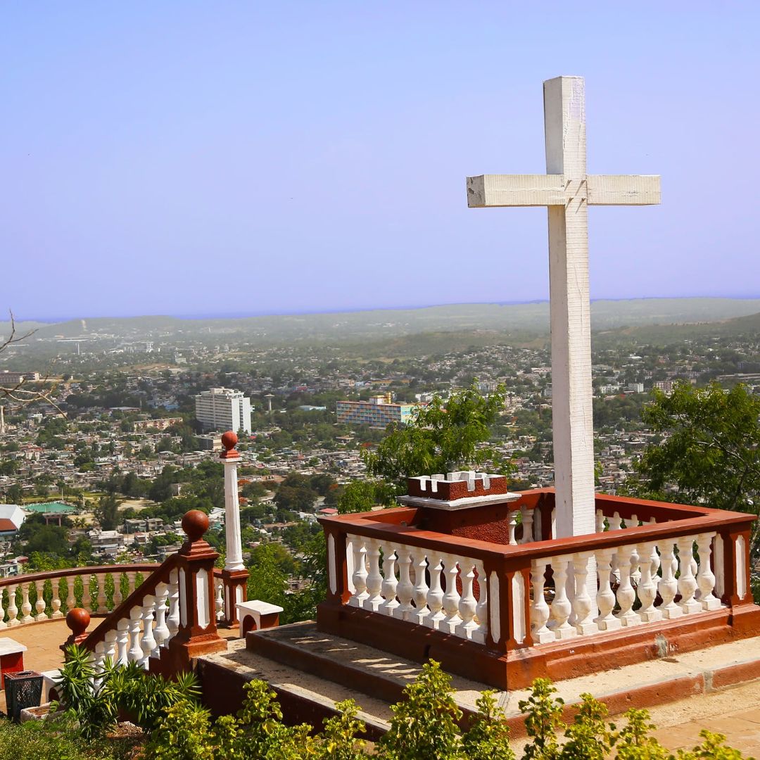 The Loma de la Cruz (Hill of the Cross) panoramic view, Holguín, Cuba.