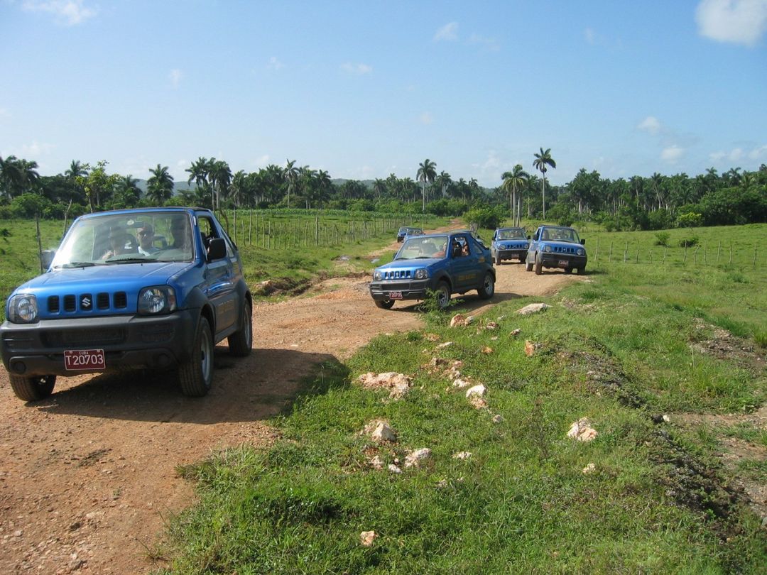 	Jeep safari rallying off road through the Cuban countryside