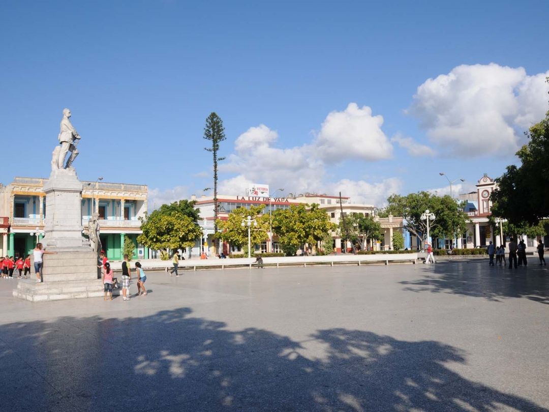 Calixto García central park panoramic view, Holguín city, Cuba.