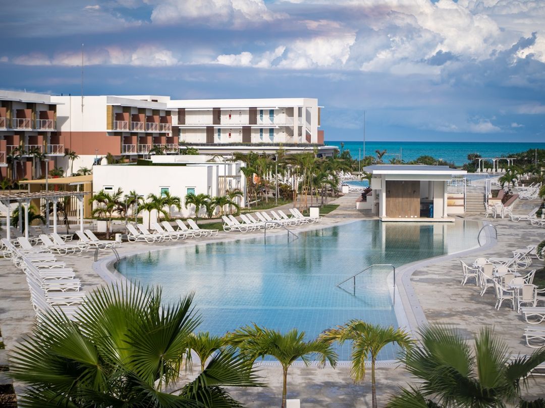 Hotel's pool panoramic view.