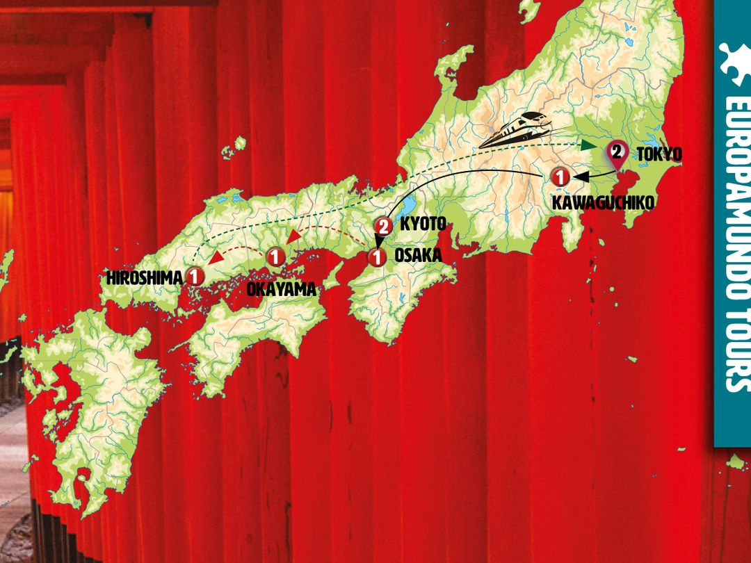 ESSENTIAL JAPAN Group Tour map.