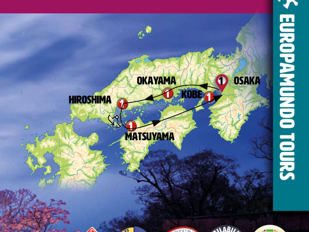 SOUTH JAPAN EXPRESS Group Tour map.