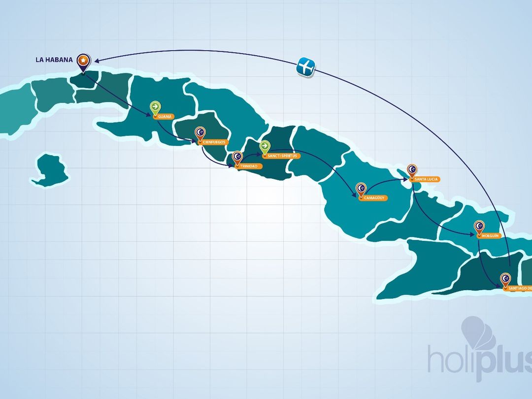 MINI CUBA, THE CARIBBEAN KEY Group Tour map