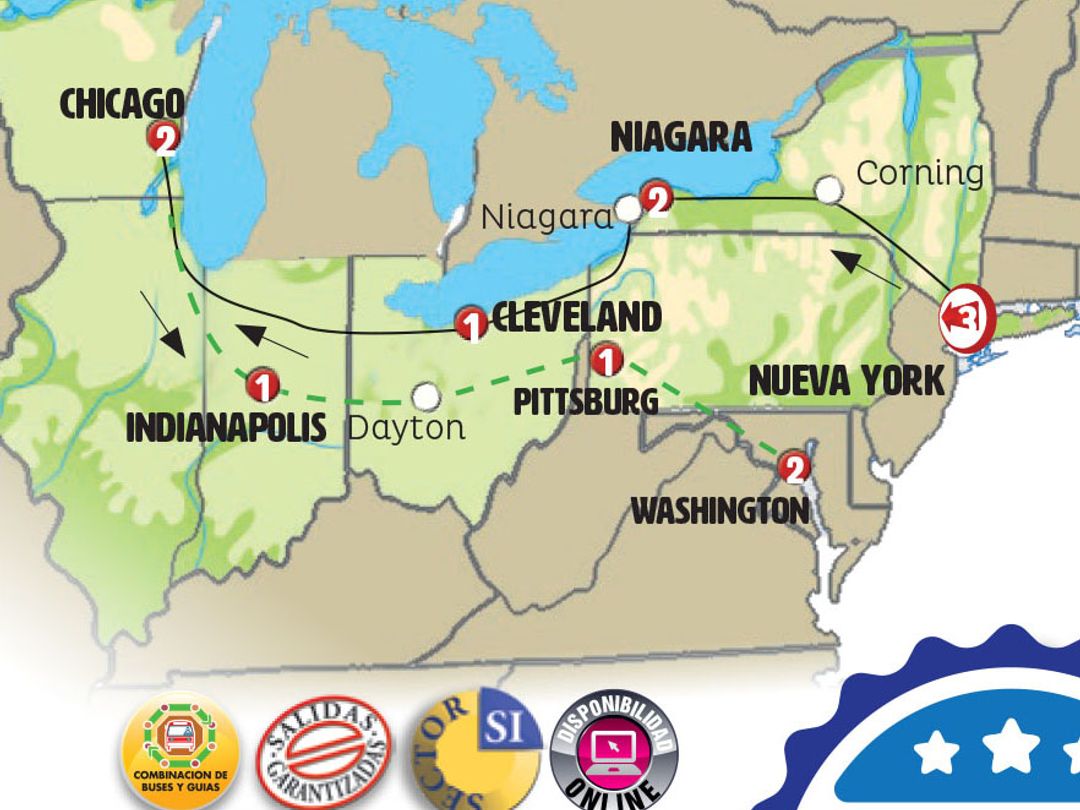 EAST AND CHICAGO TOURIST END IN WASHINGTON WITH NEW YORK  Group Tour.