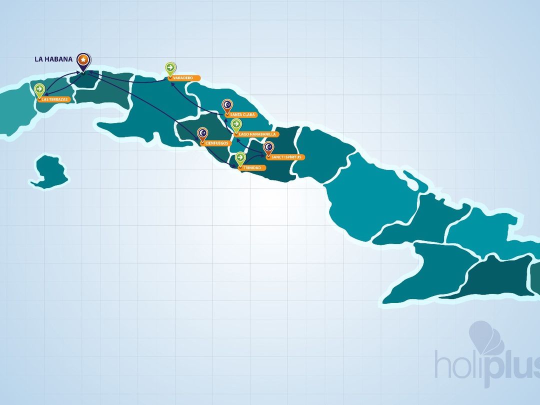 CUBA'S COLORS AND SCENTS Group Tour map