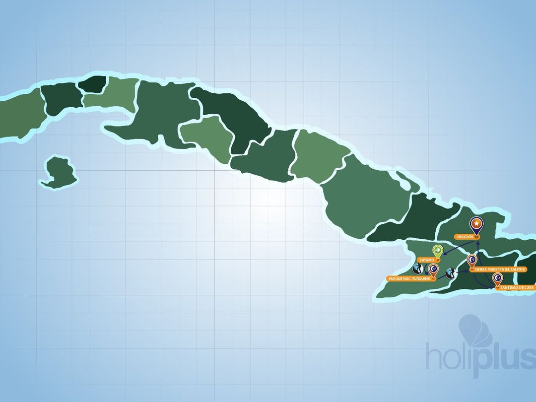 CUBA'S SUMMIT: HIKING PICO TURQUINO Hiking Tour map