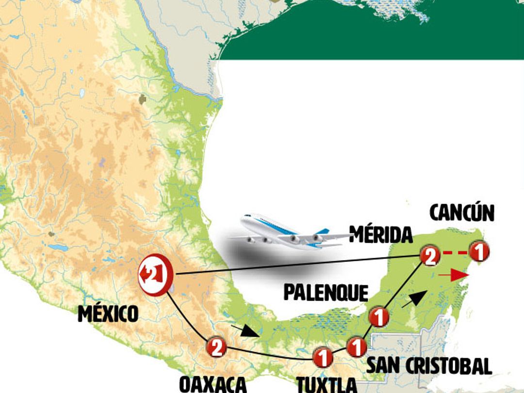 CUTE MEXICO Group Tour map.
