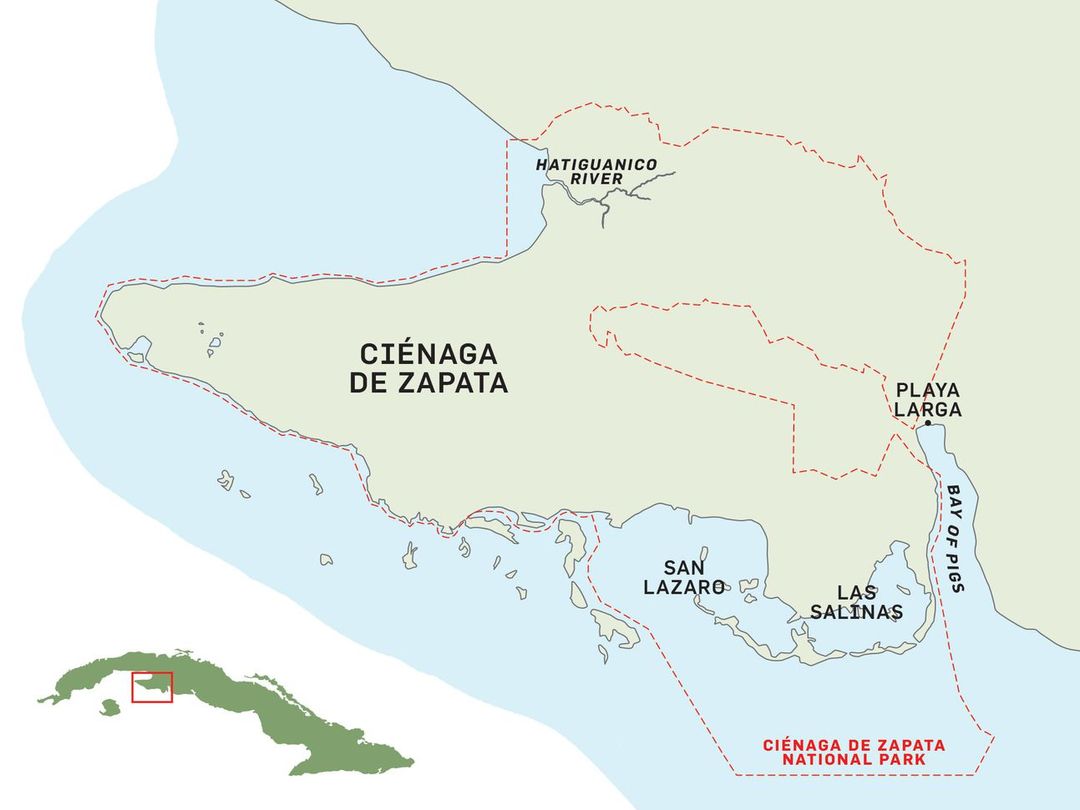 “Fly fishing in Hatiguanico River and Salinas de Brito, Zapata Peninsula” Package map.