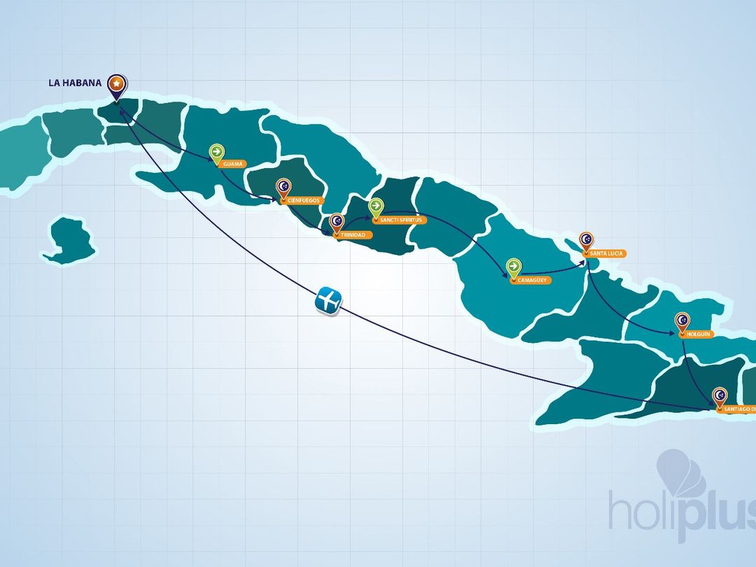 CUBA, THE CARIBBEAN KEY Group Tour map