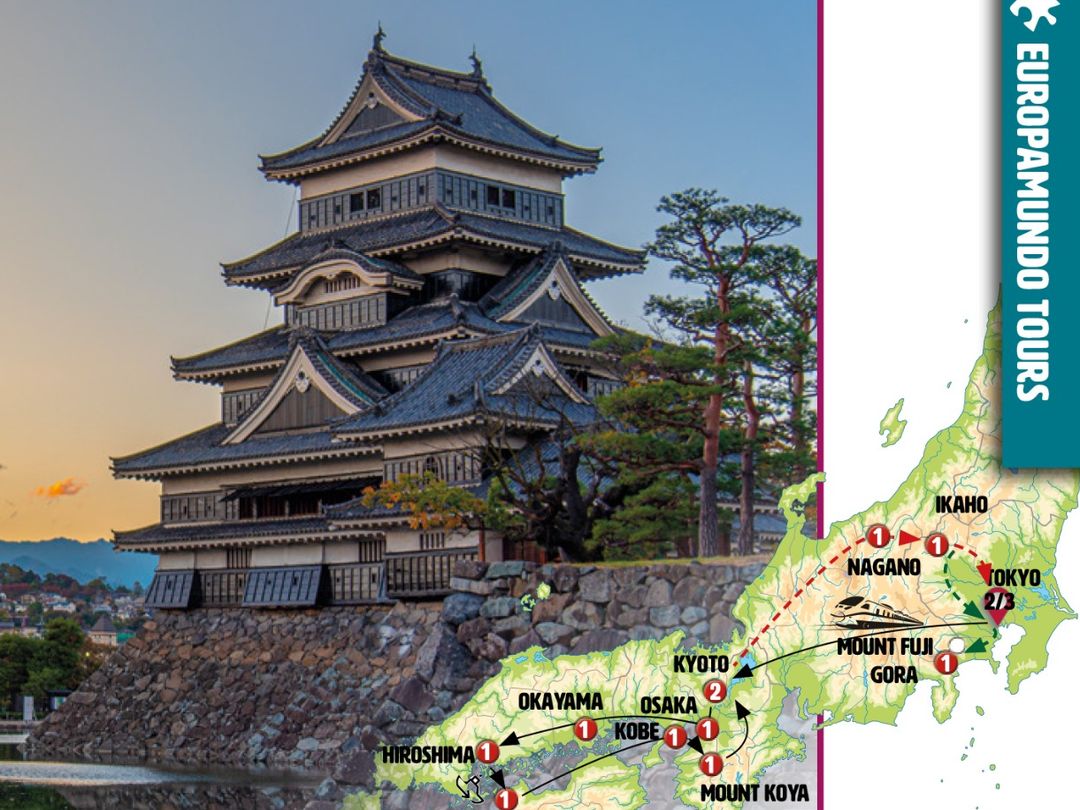 JAPAN´S LANDSCAPES Group Tour map.