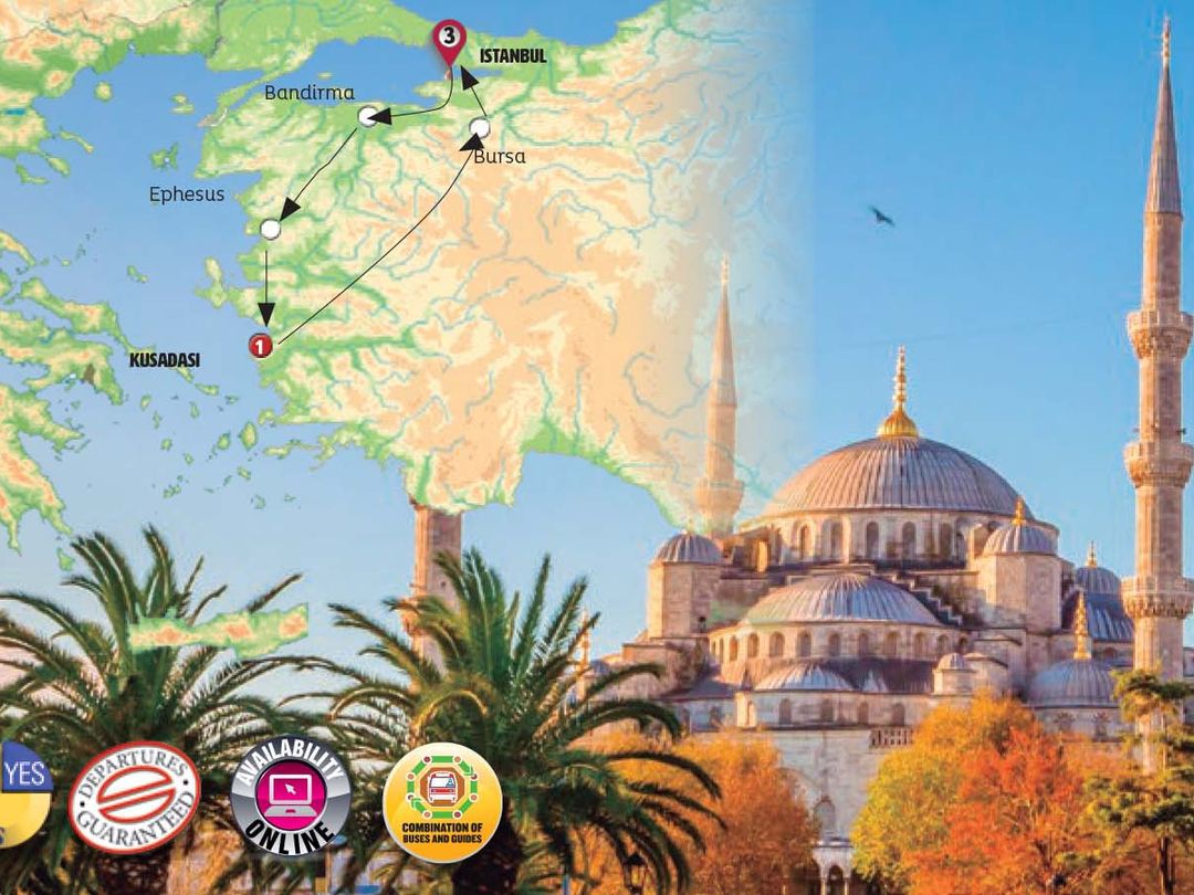 ISTAMBUL AND EPHESUS Group Tour map