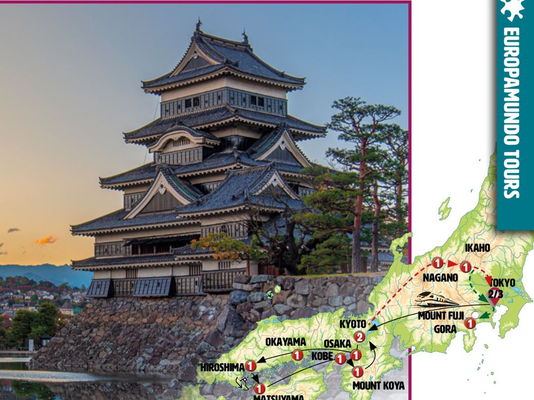 JAPAN´S LANDSCAPES AND MOUNT FUJI Group Tour map.
