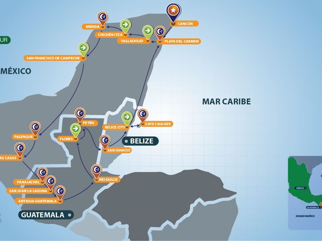 THE MAYAN TRAIL Group Tour map