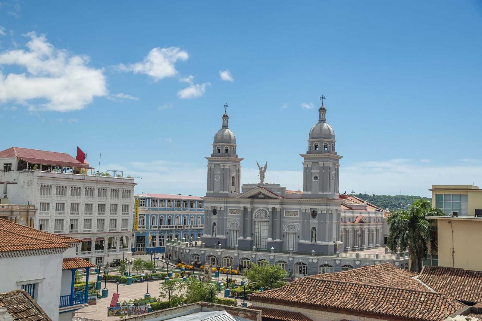The Cathedral of Santiago de Cuba panoramic view, Santiago de Cuba, Cuba.