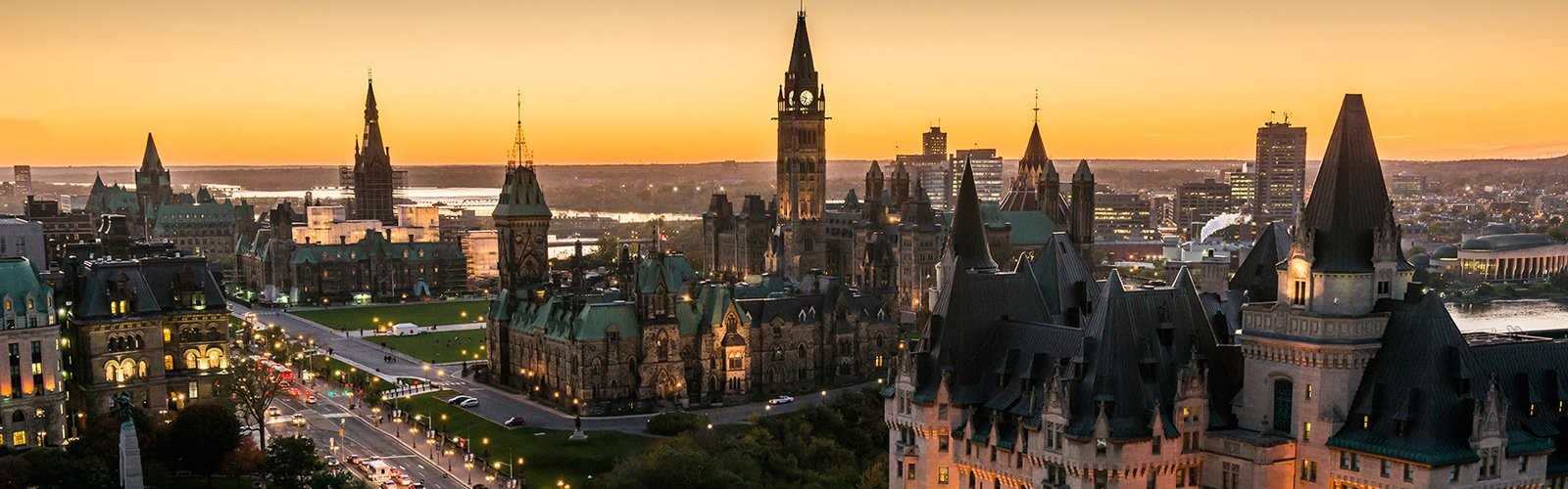 The Ottawa Parliament panoramic view, OTTAWA, Ontario province, Canada.