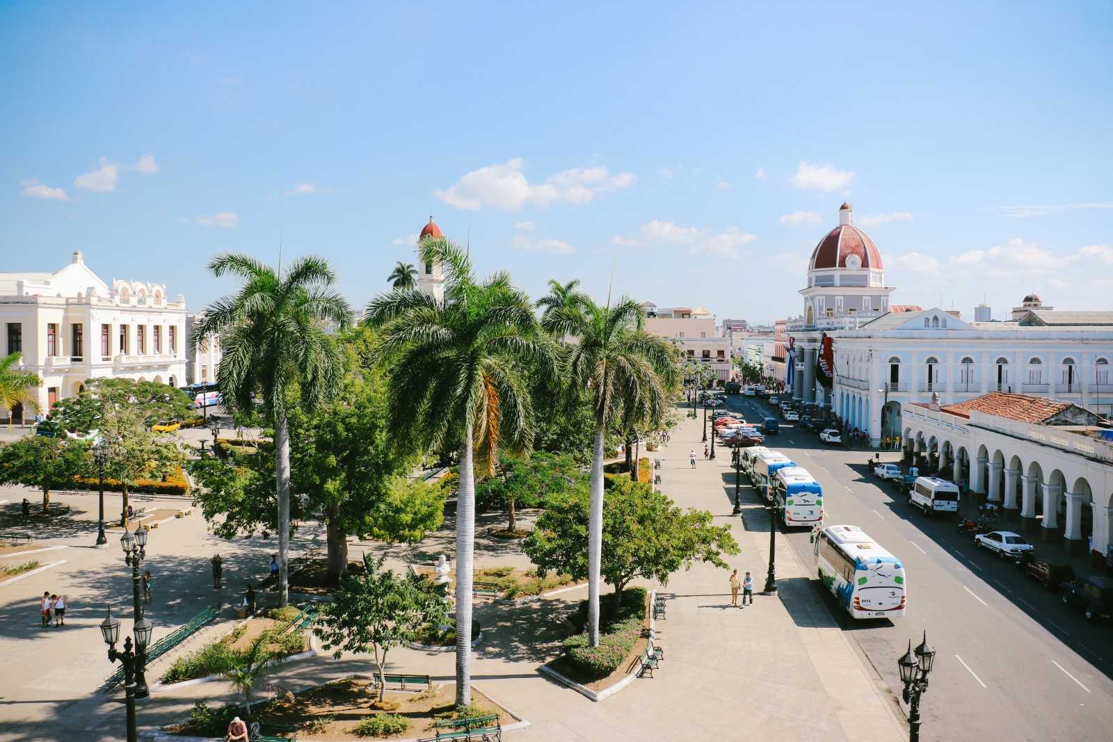 Cienfuegos city panoramic view and José Martí Central Park. WALKING TO THE CENTER Group Tour