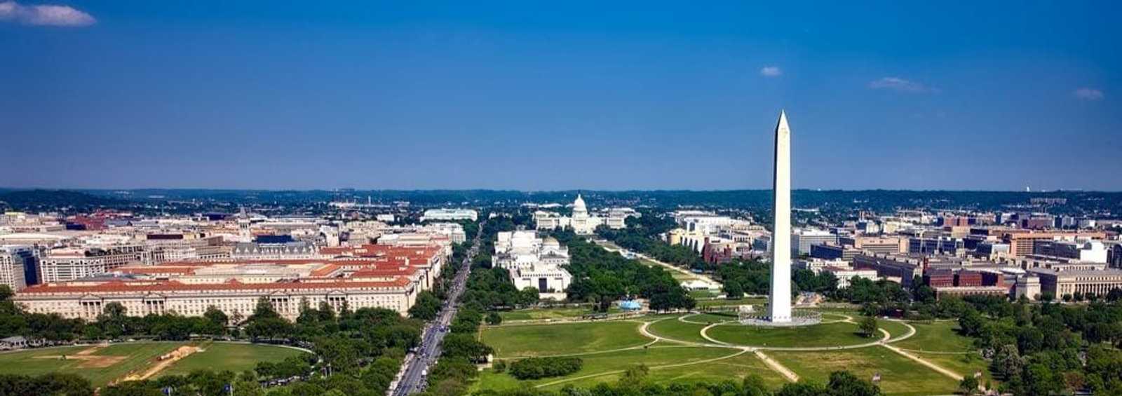 Aerial view of the Washington Monument, WASHINGTON D.C., Washington state, United States of America.