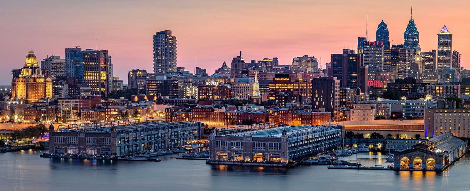 The Houses Marinas in Philadelphia bay panoramic view, PHILADELPHIA, Pennsylvania state, United States of America.