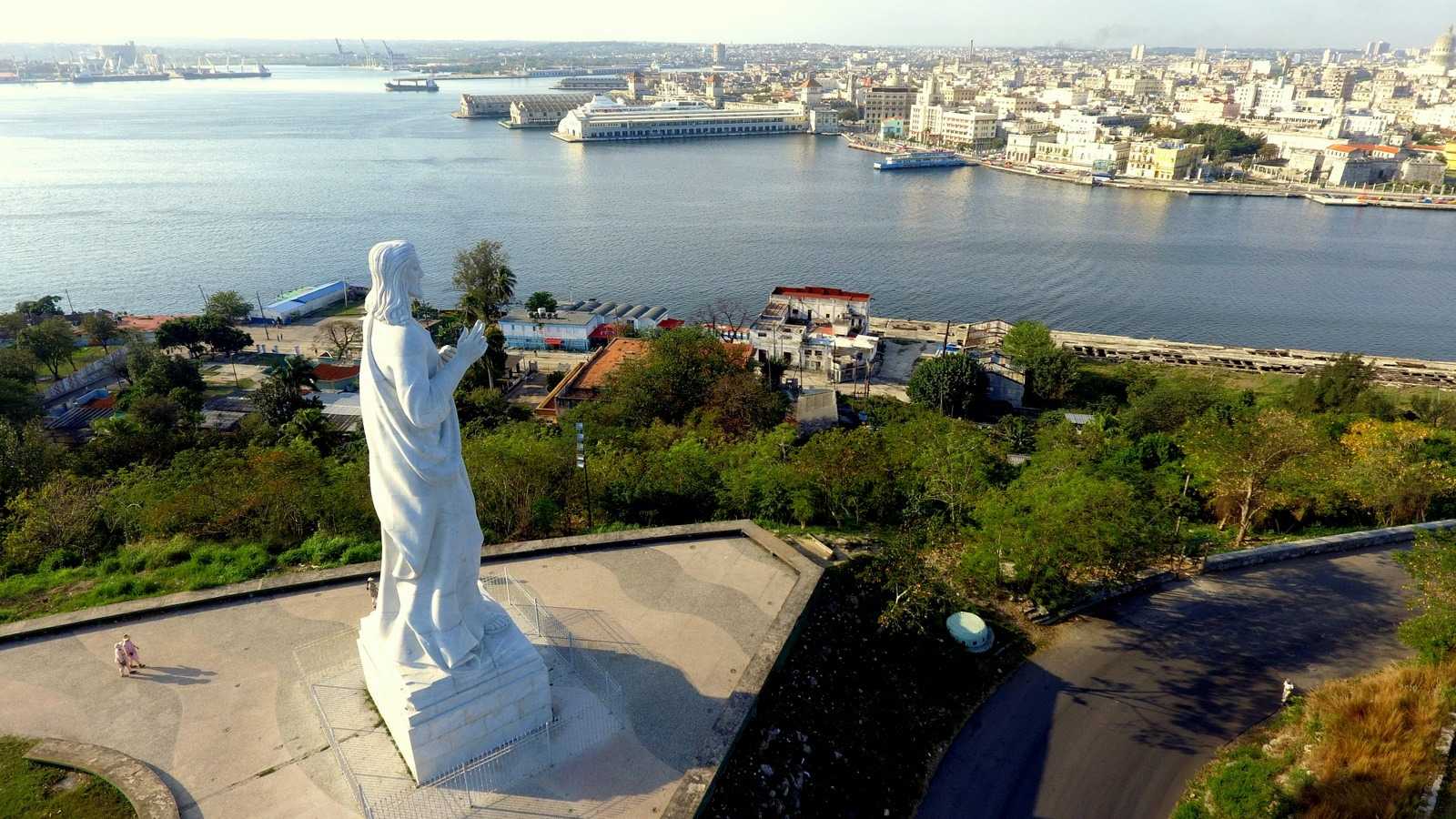 Monument to Christ in Havana panoramic view, Havana, Cuba.