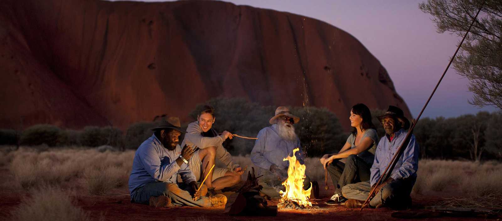 AYERS ROCK (Uluru-Kata Tjuta National Park) panoramic view, Australia. LUXURY AUSTRALIA Private Tour.