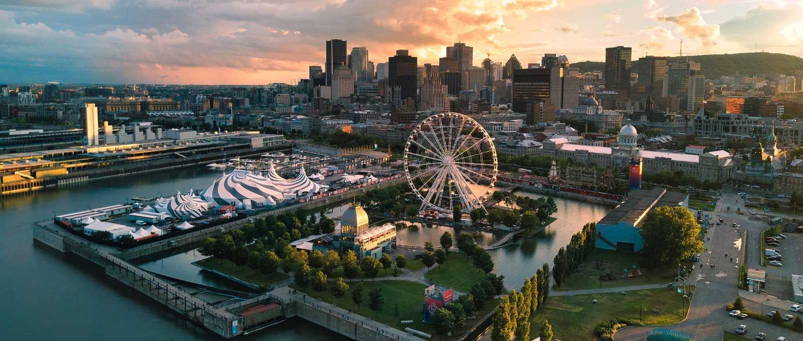 The old port of Montreal city panoramic view, MONTREAL, Quebec province, Canada.