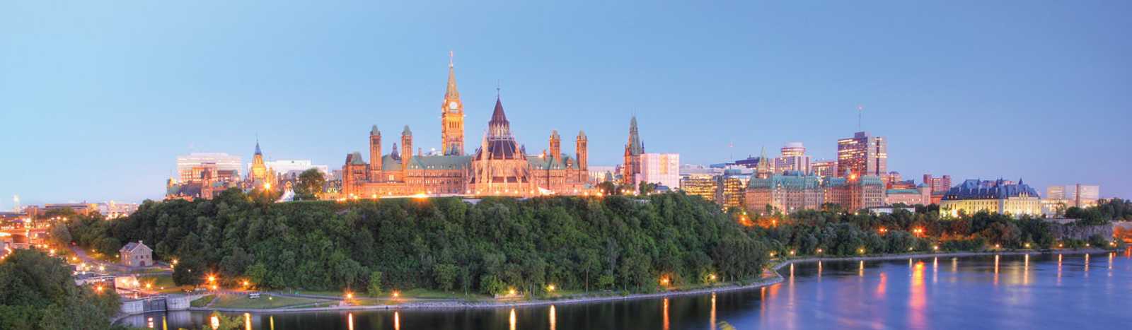 The Ottawa Parliament Hill panoramic view, OTTAWA, Ontario province, Canada.