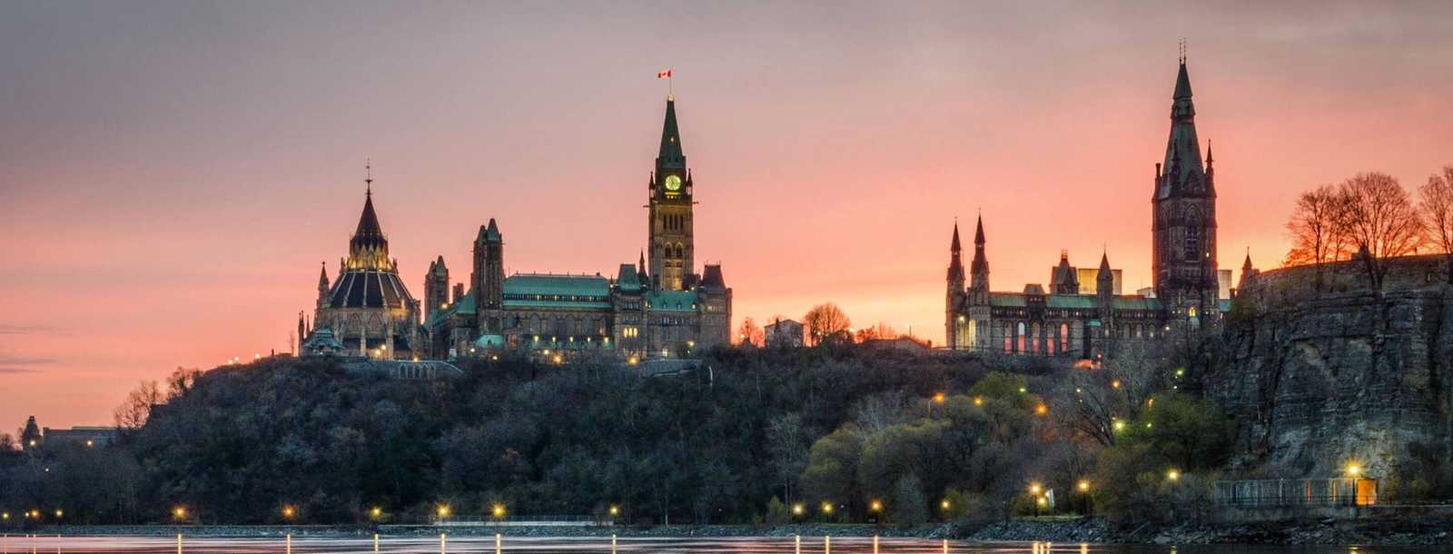 The Ottawa Parliament Hill panoramic view, OTTAWA, Ontario province, Canada.