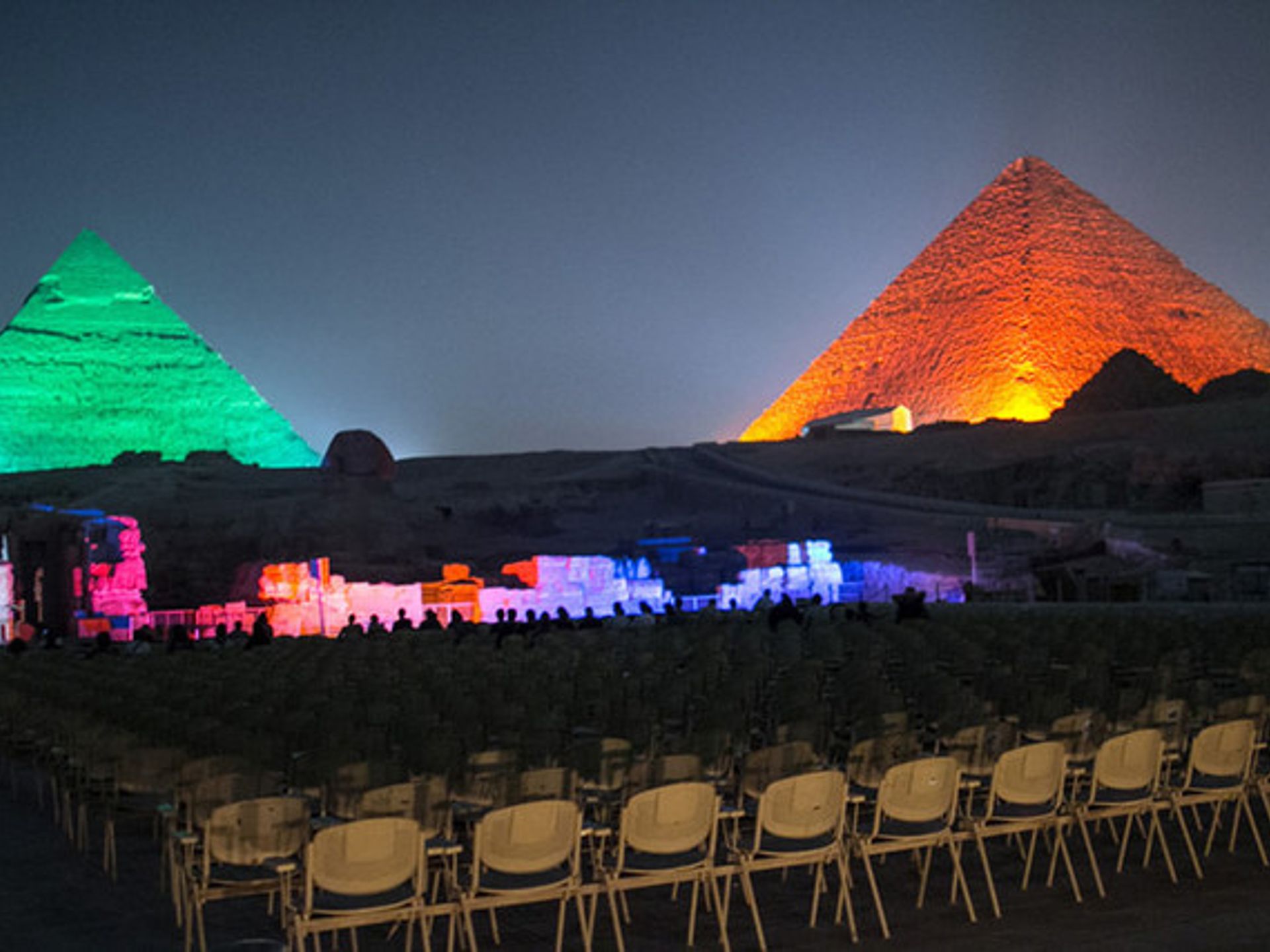 "LIGHT AND SOUND SHOW AT THE PYRAMIDS OF GIZA" Private Tour. Departure ...