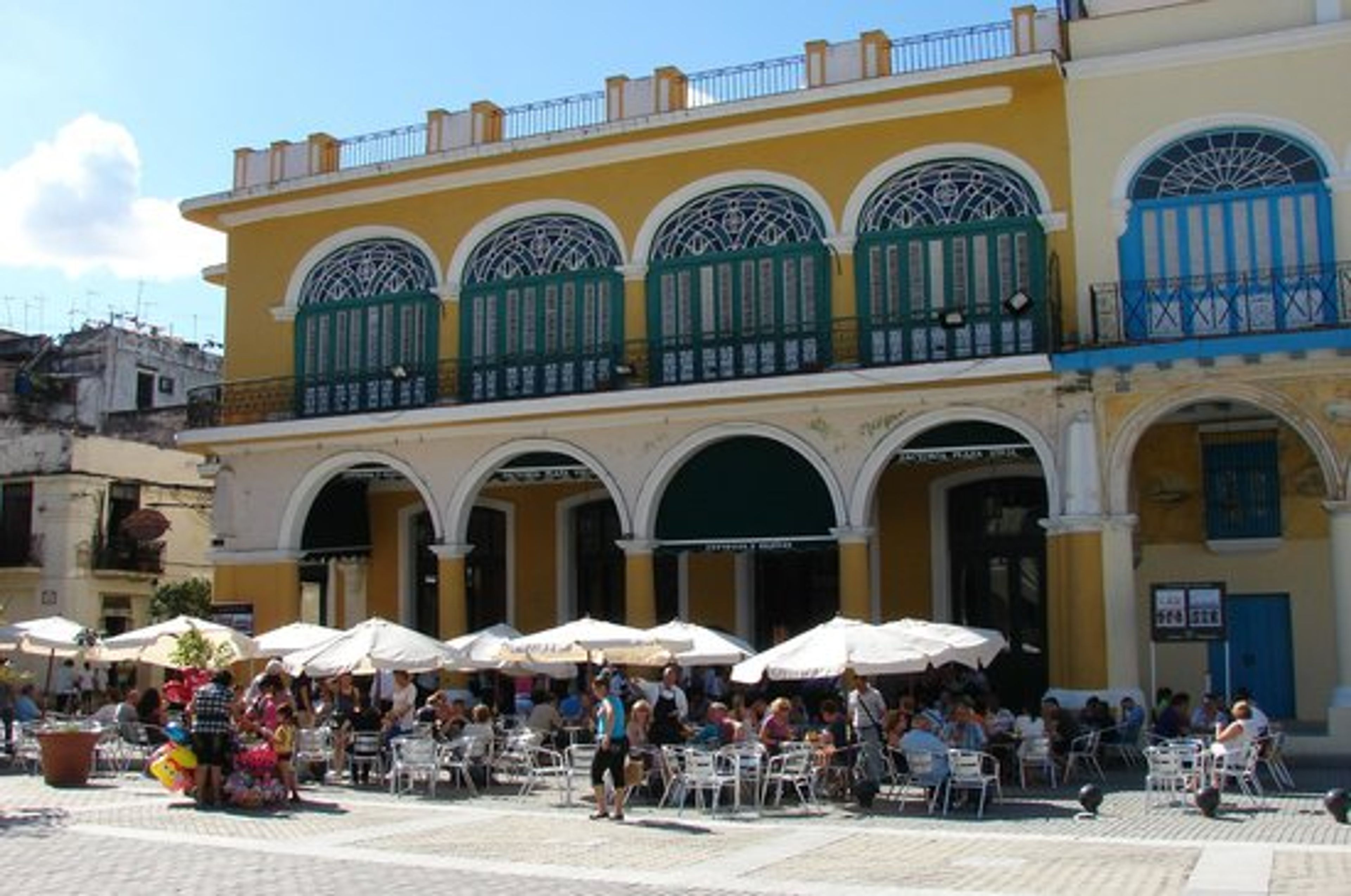 The amazing, old and lively Plaza Vieja in Havana.