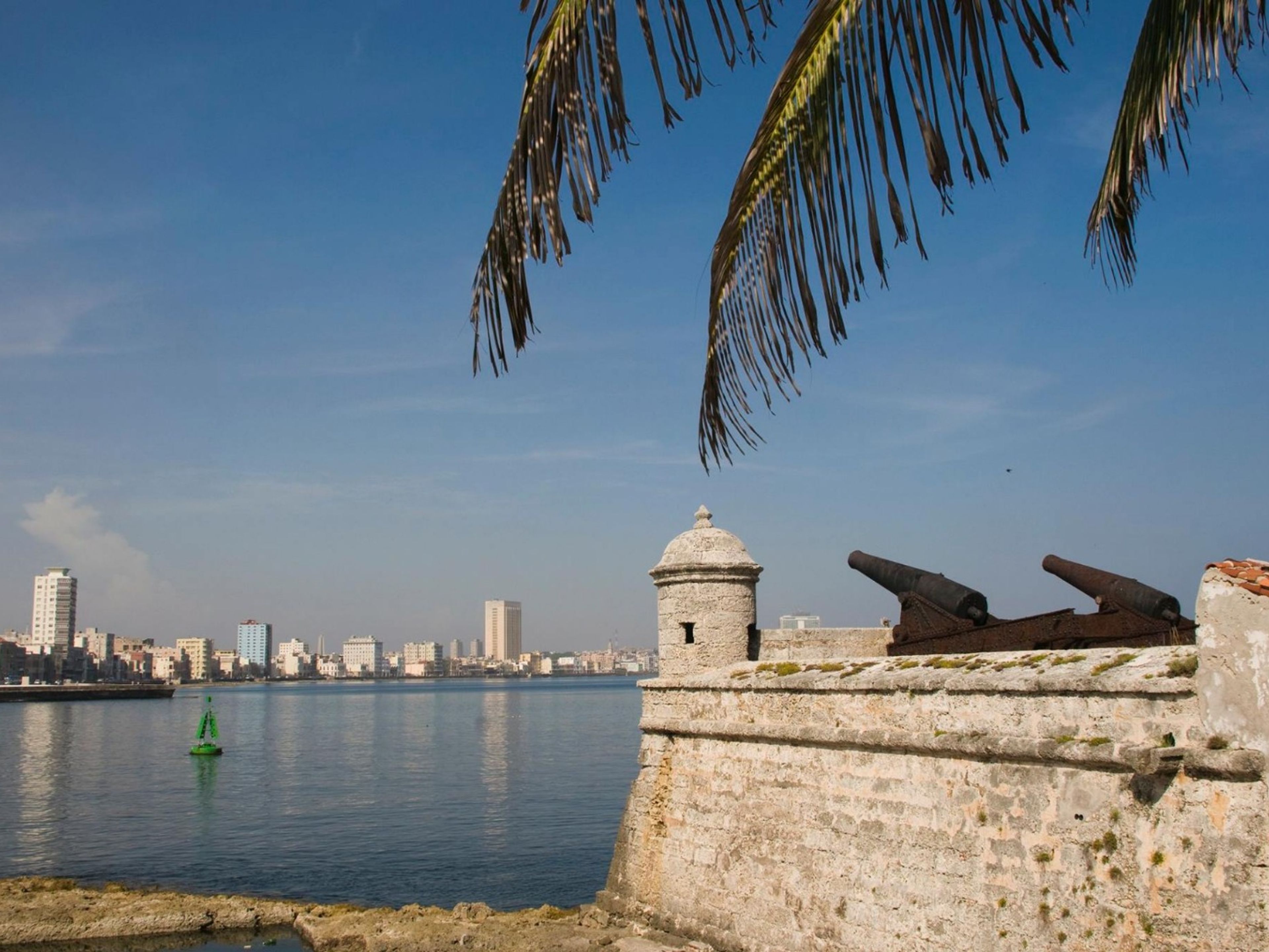 "HAVANA OVERNIGHT" Tour. Castillo de los Tres Reyes del Morro and Habana's bay entrance panoramic view, “Havana By Bus” Overnight Tour