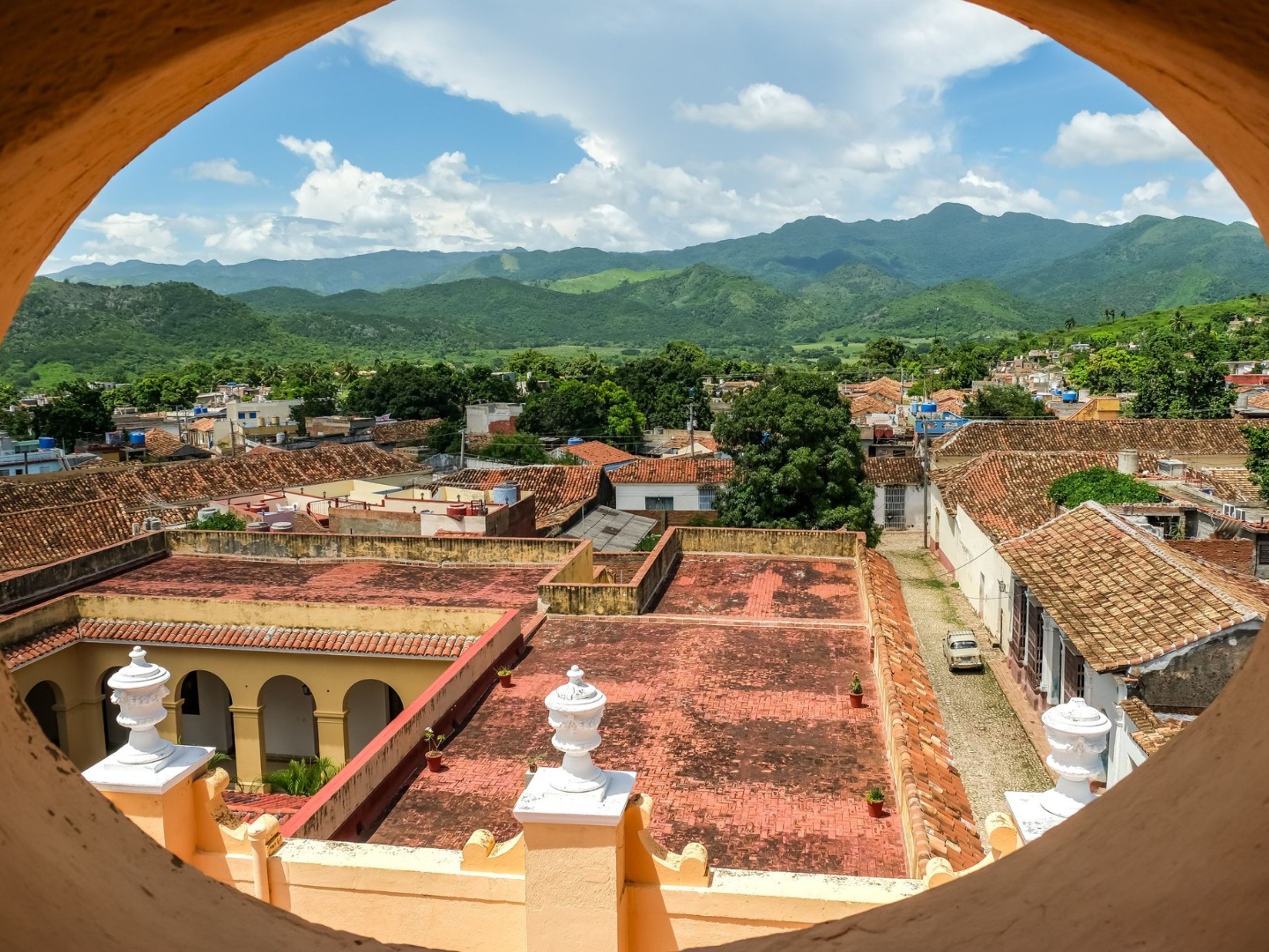 Jeep Safari "TRINIDAD OVERNIGHT". Trinidad Old City panoramic view, Sancti Spíritus, Cuba.