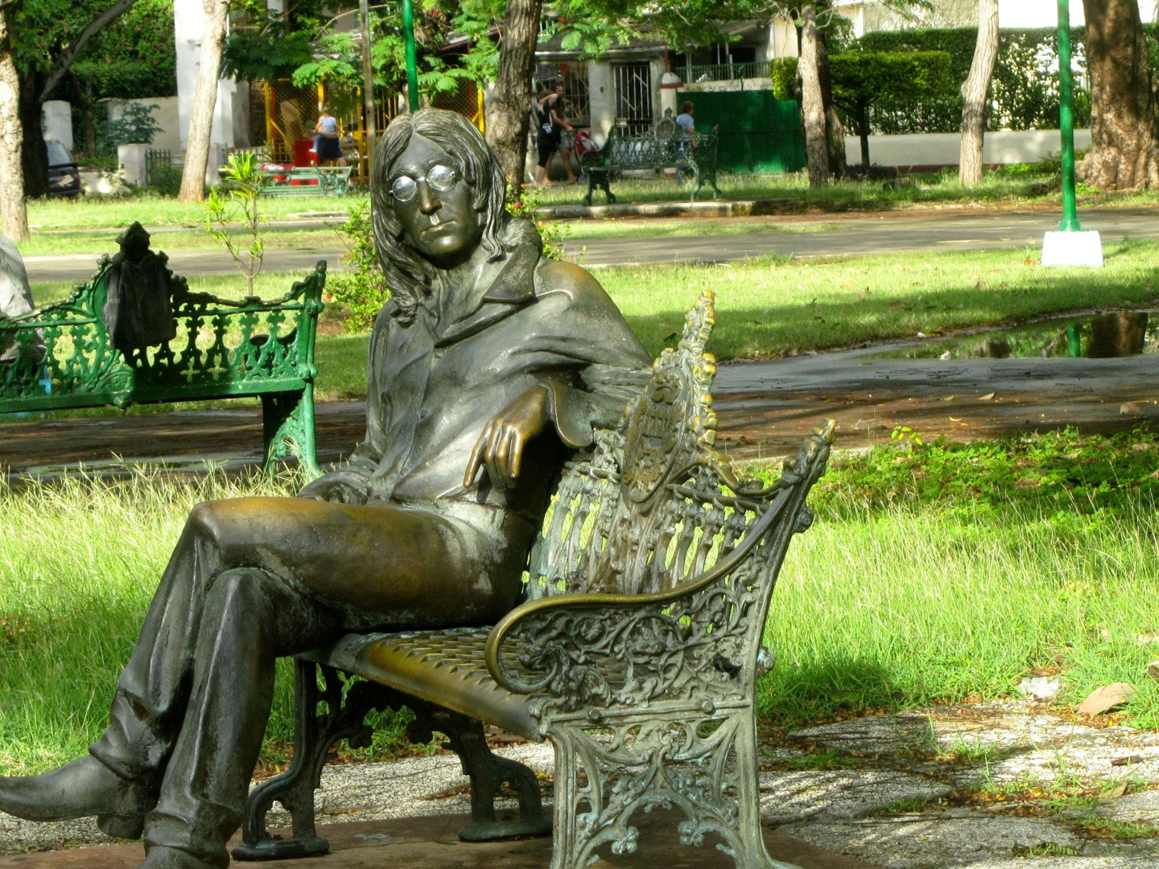 Excursión de Ciclismo “HABANA MODERNA”. John Lennon Monument, Vedado, Havana, Cuba.