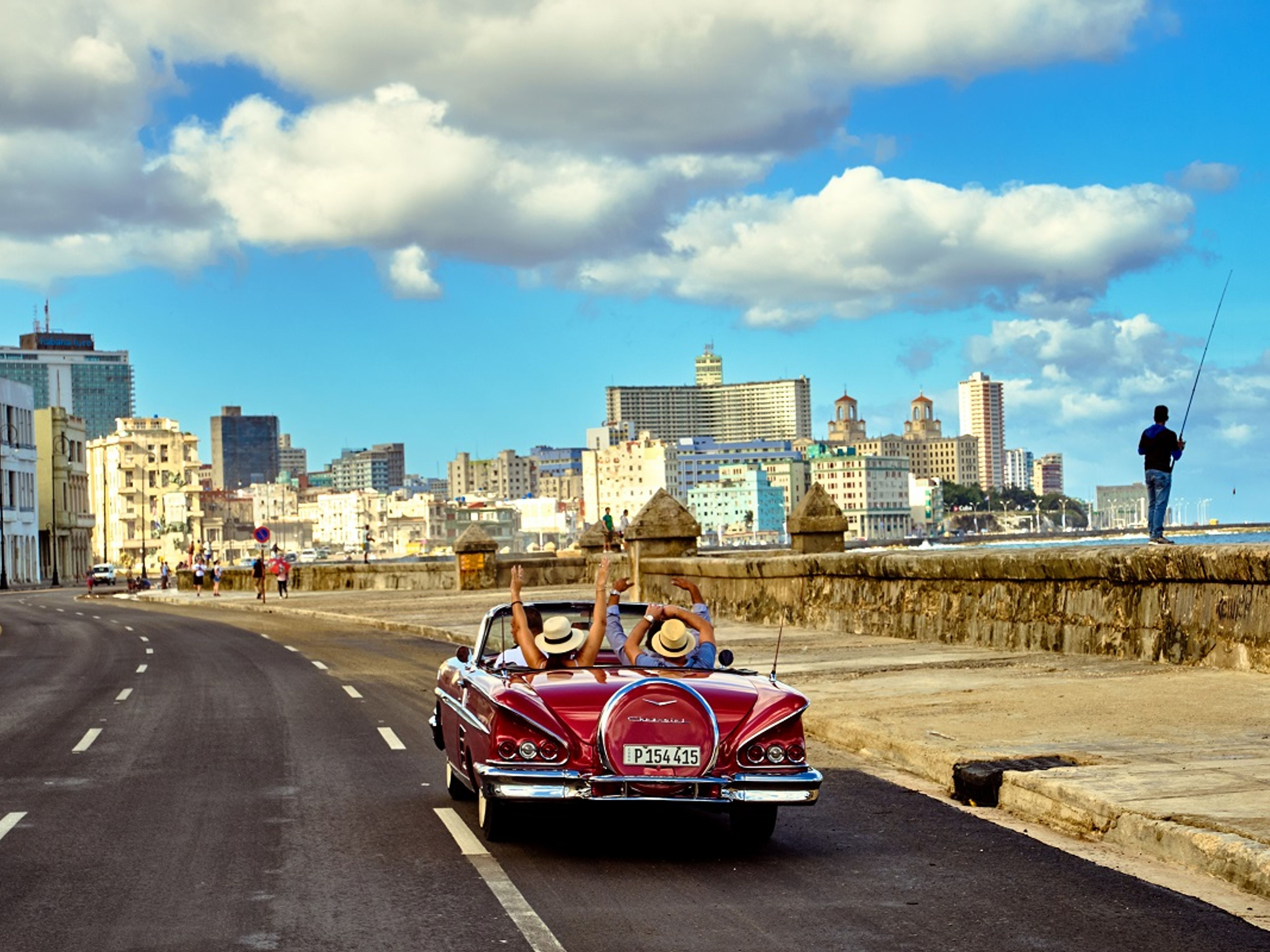 “HAVANA AND THE CLASSICS” Tour. A classic car will take you along El Castillo de la Punta, the Malecón onto the 5th Avenue in Havana, Cuba.