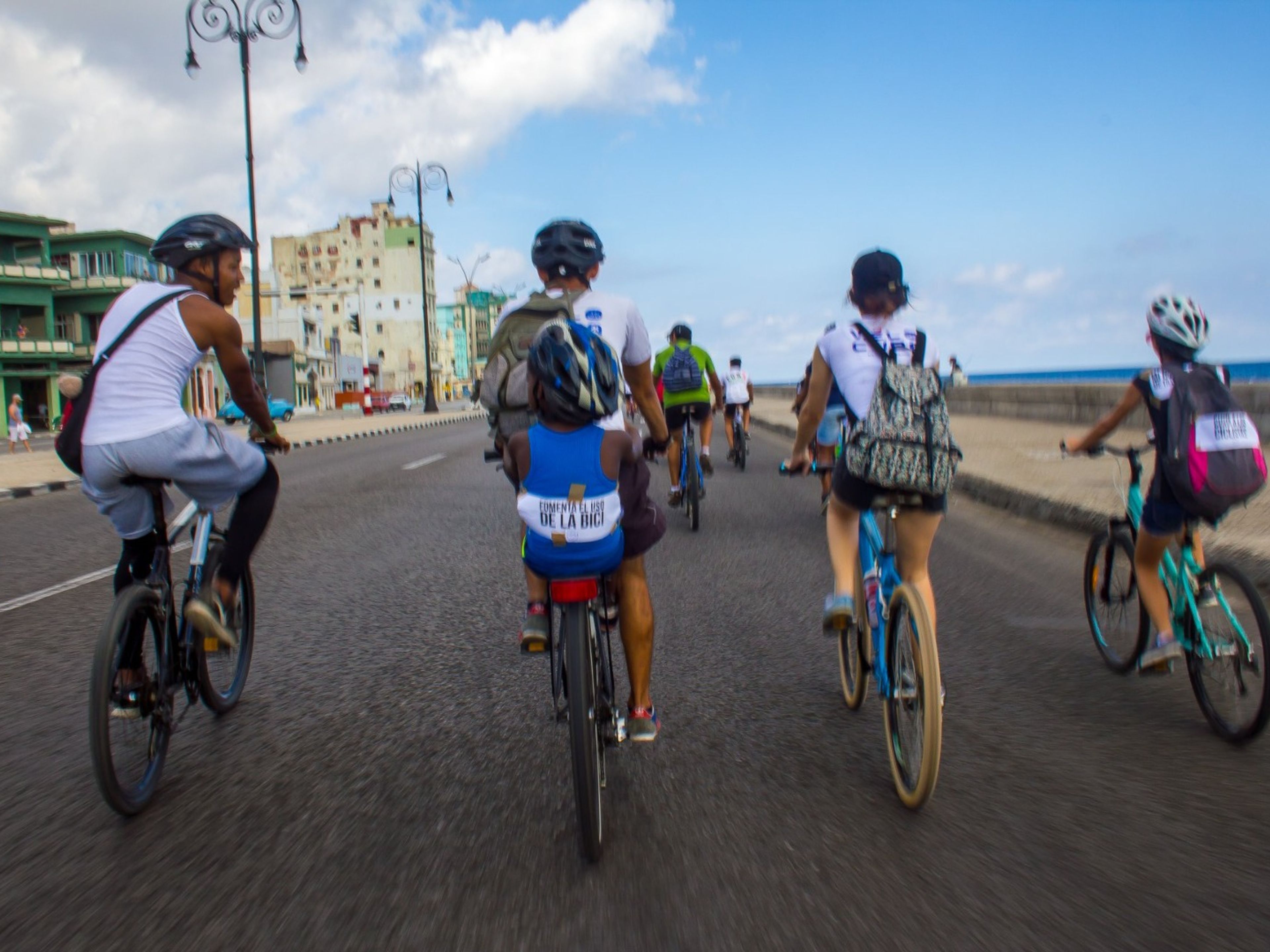 “ECOLOGICAL HAVANA” Cycling tour. Cycling tour in the Malecon of Havana, Cuba.