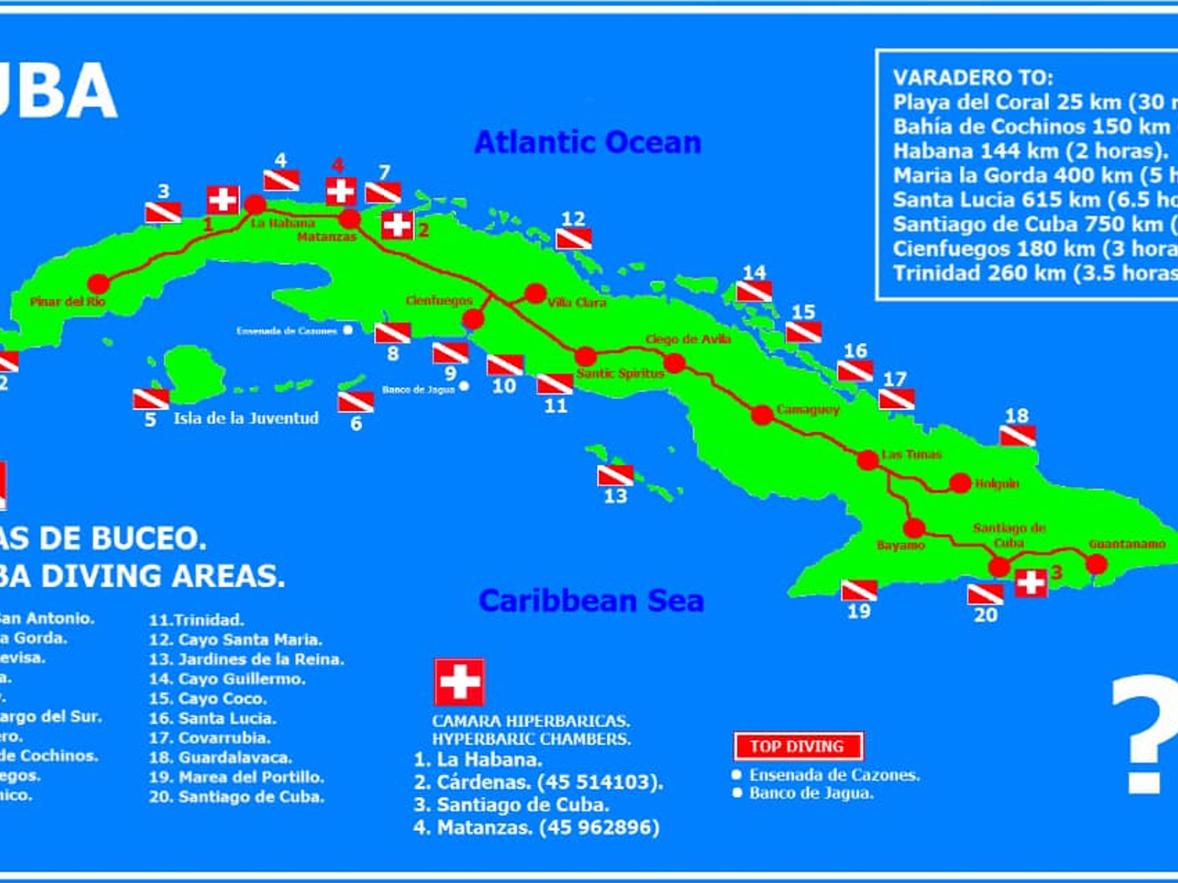 Excursão "MERGULHO SUBMARINO EM VARADERO". Scuba diving areas in Cuba.