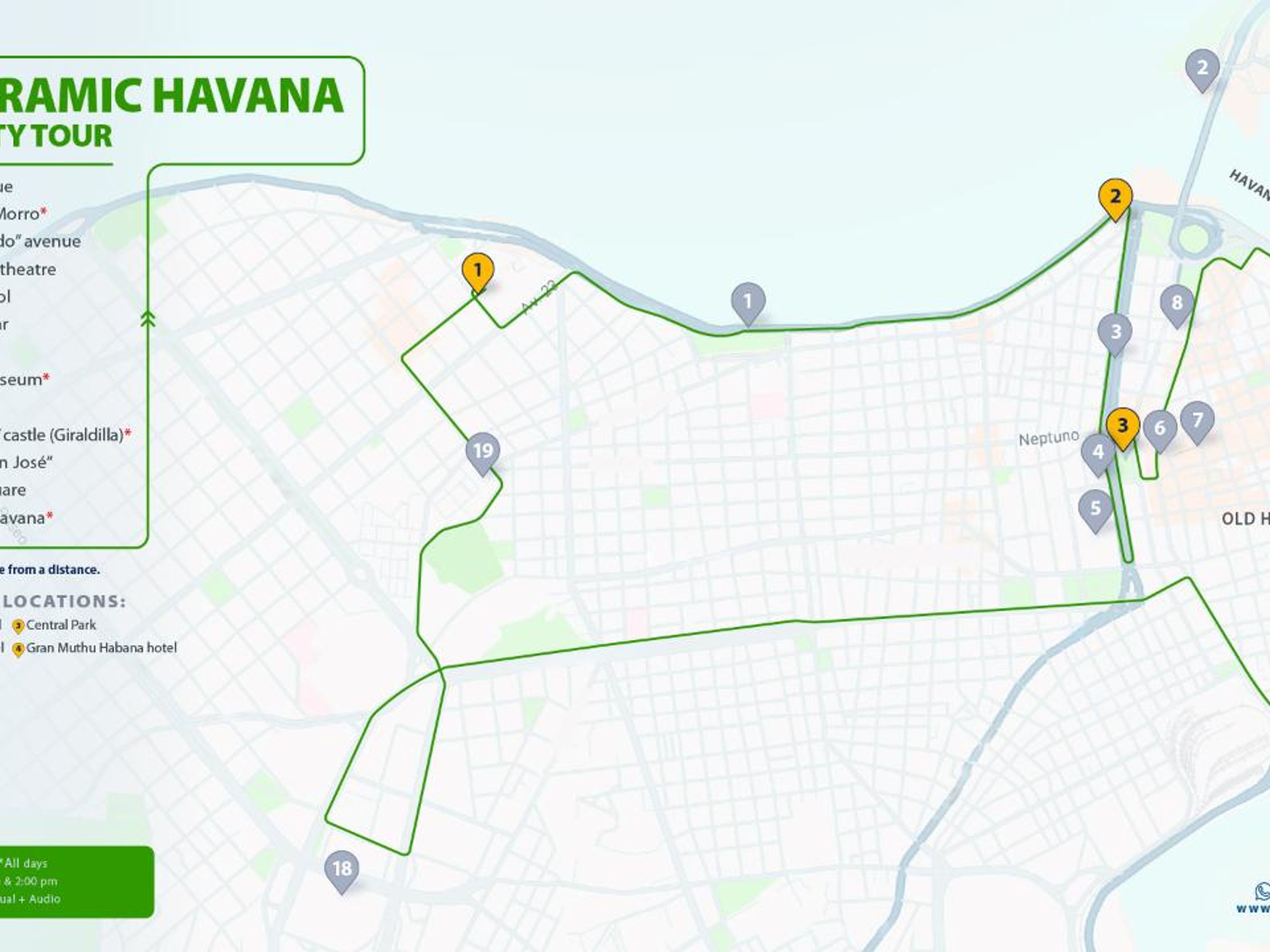 Tour "GIRO PANORAMICO DELL'AVANA IN TRAM" (Zona 2 - Prelievo da Miramar). null