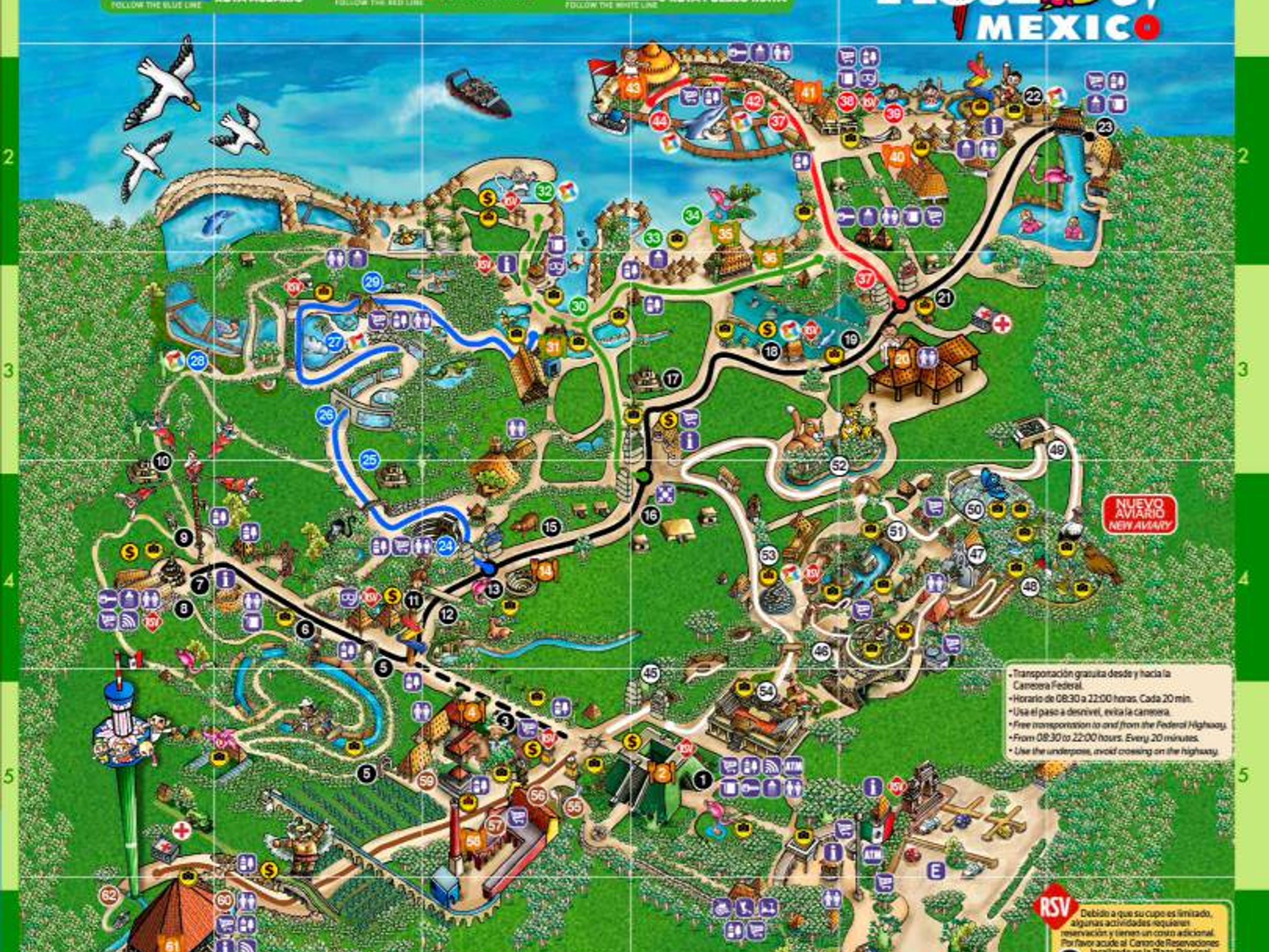 Тур "Кскарет из Канкун". Location map of Xcaret Park in Playa del Carmen. Yucatan Peninsula, Mexico.