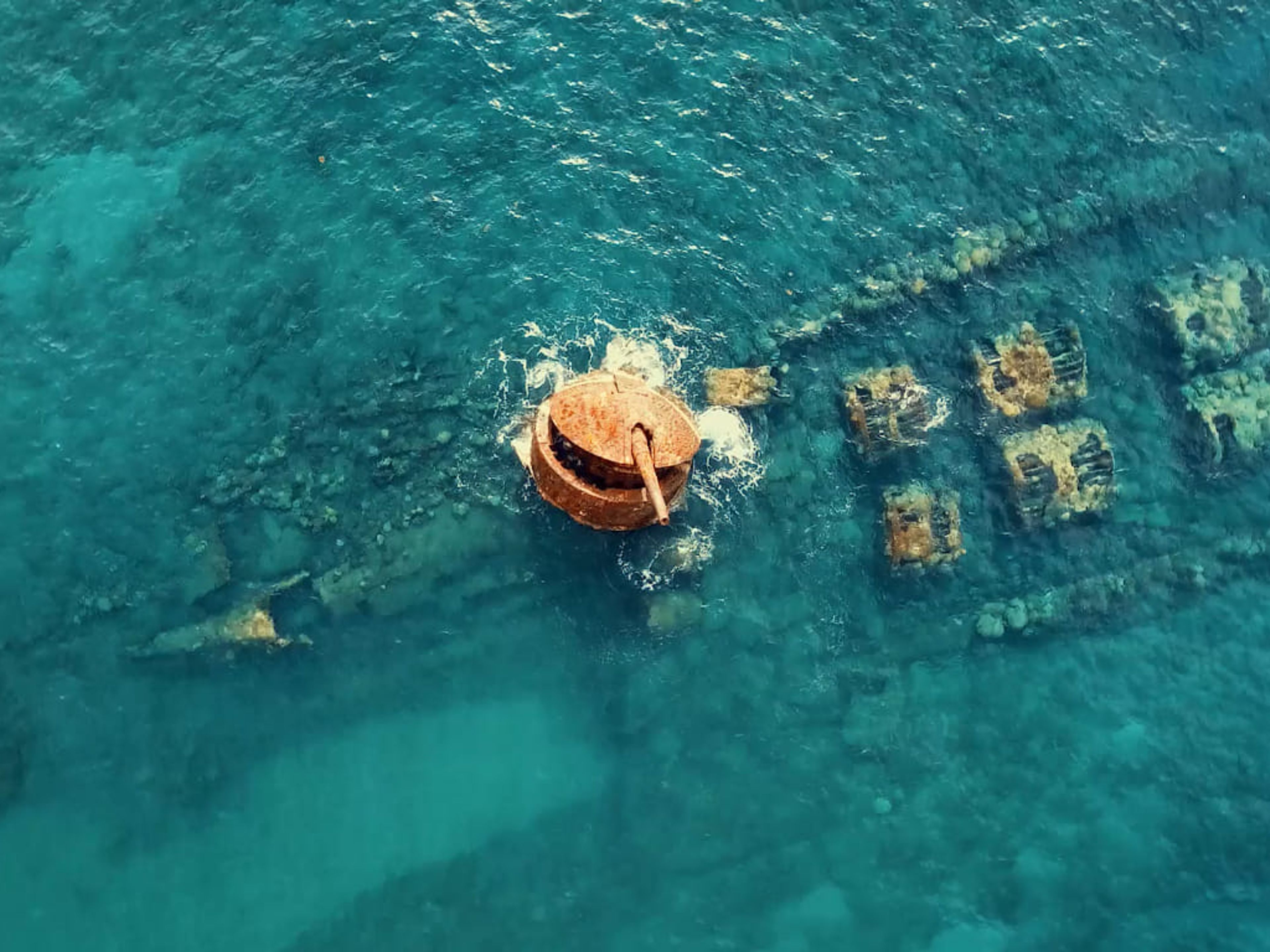 "SNORKELING TOUR TO THE BATTLESHIP CRUISER ALMIRANTE OQUENDO SHIPWRECK" Tour. Snorkeling tour to the battleship cruiser Almirante Oquendo shipwreck, Santiago de Cuba, Cuba.