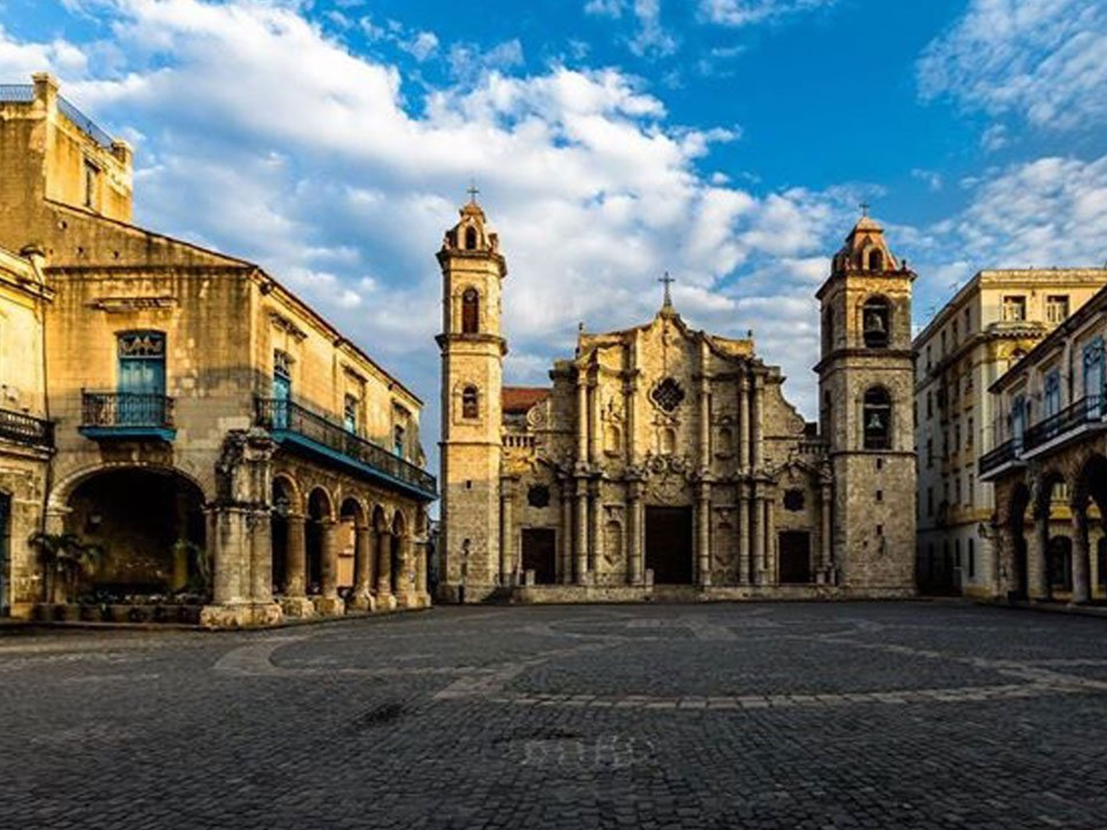 Jeep Safari "HAVANA, WONDER CITY". The Cathedral of Havana panoramic view, Old Havana, Havana, Cuba