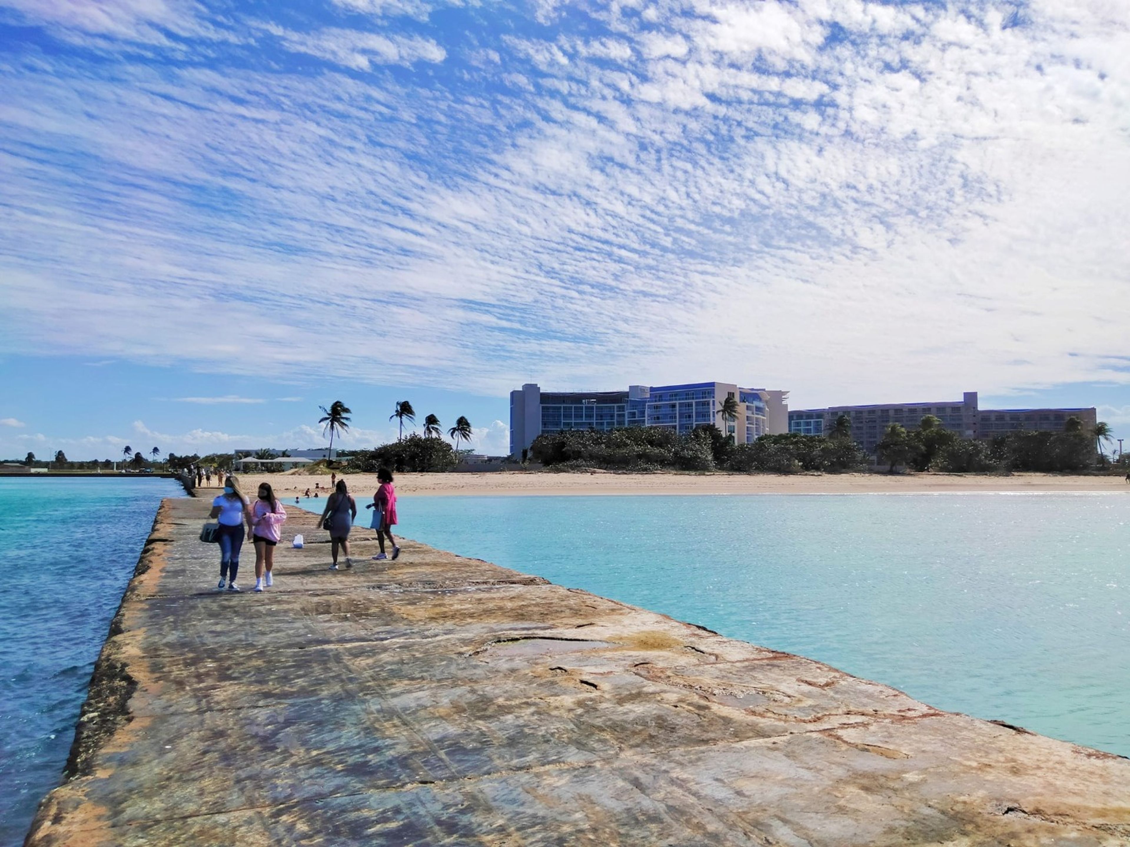 Jeep Safari “VARADERO, LA PLAYA MAS BELLA DEL MUNDO”. Varadero beach panoramic view, Matanzas, Cuba.