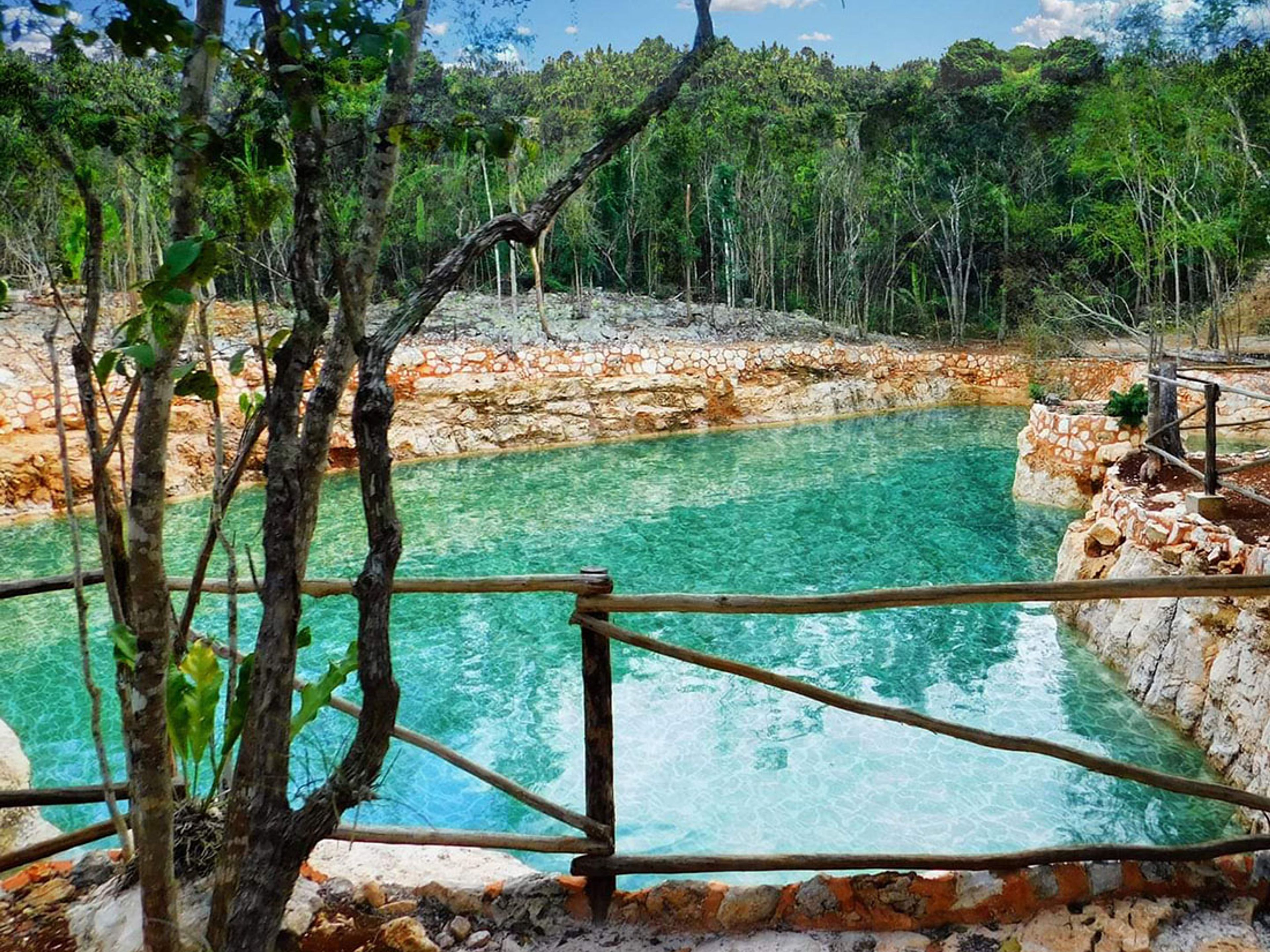 "Chichen Adventure Horseback Ride" Tour. With numerous refreshing and fun attractions, you can enjoy in Chichen Adventure Park, Cancun, Yucatan Peninsula. Mexico.