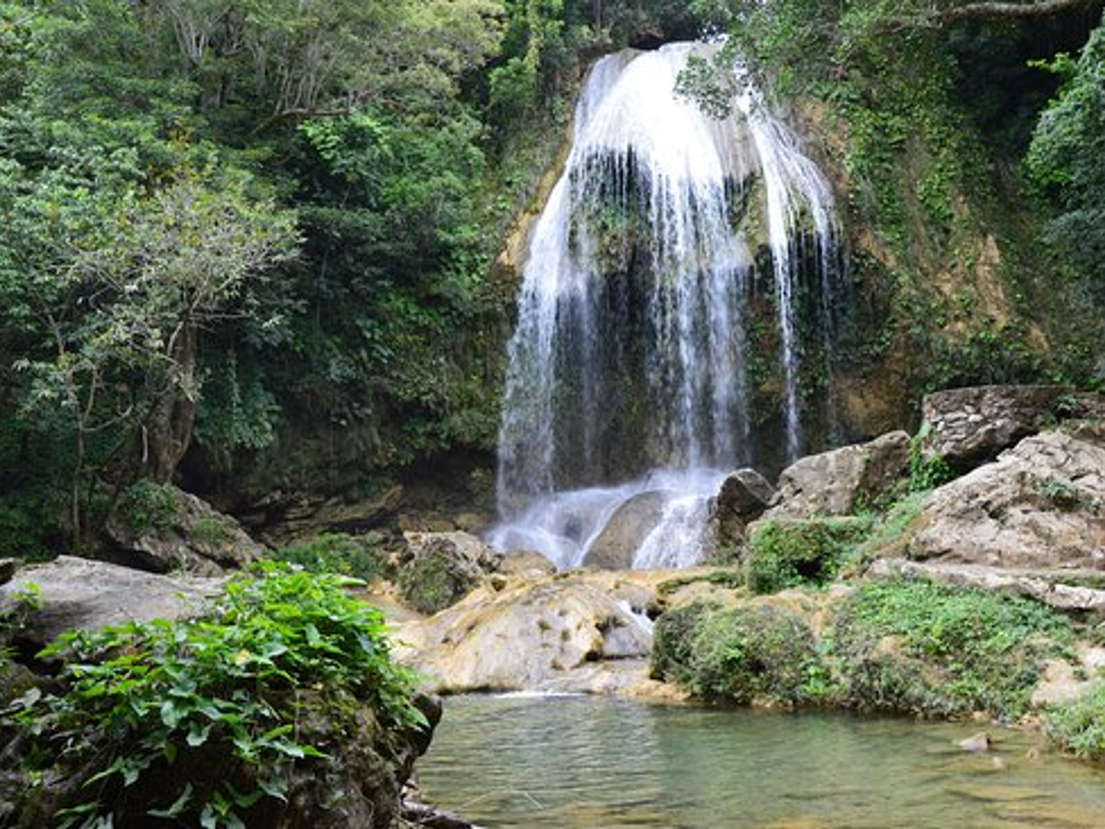 Jeep Safari “PARC NATUREL DE SOROA, RÉSERVE DE BIOSPHÈRE". Soroa waterfall panoramic view, Soroa, Pinar del Río, Cuba.