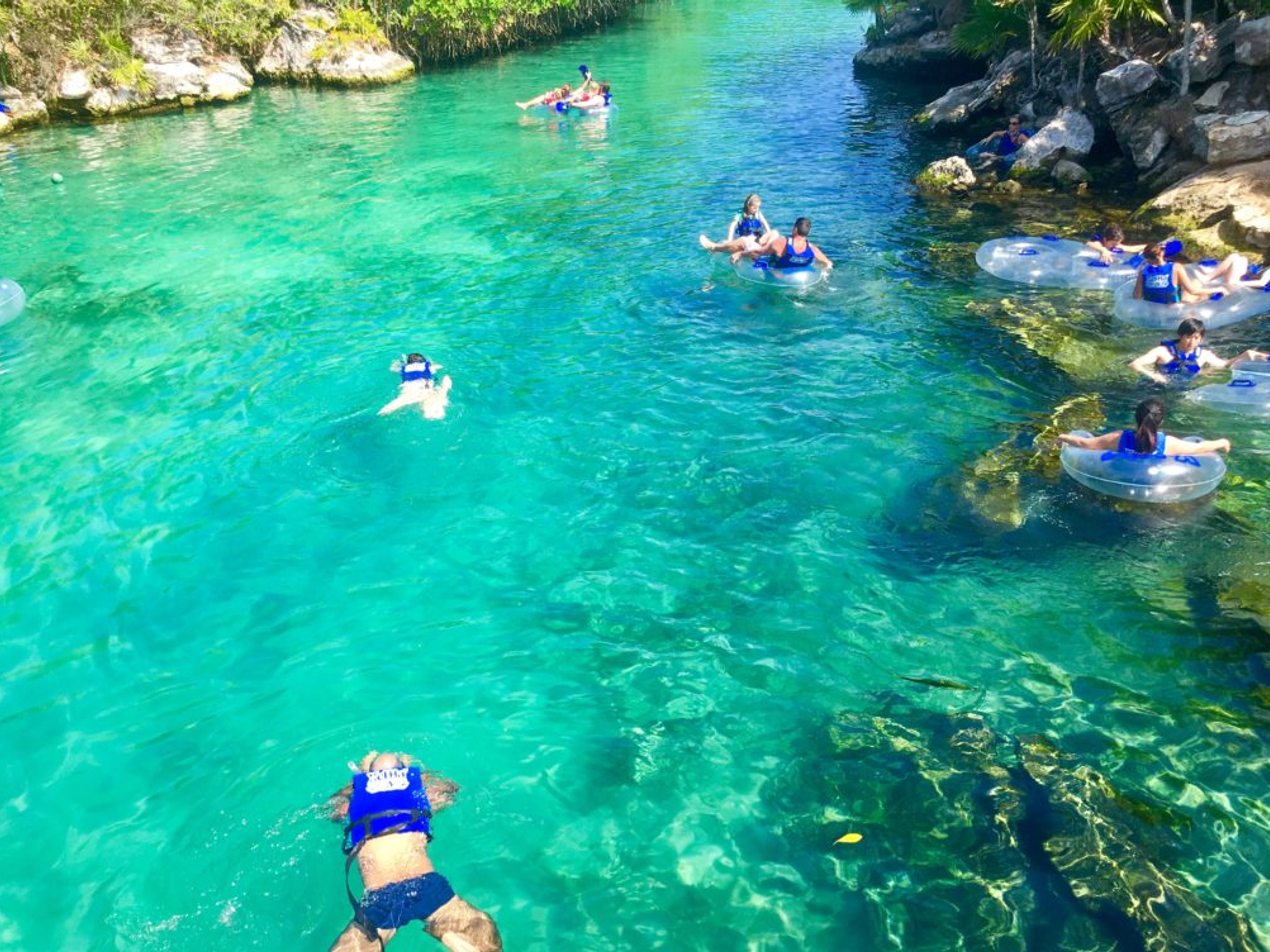"Tulum Xtreme tour from Riviera Maya by Aventuras Mayas". Snorkeling in a natural reserve, a fun practice in the Yucatan Peninsula. Mexico.
