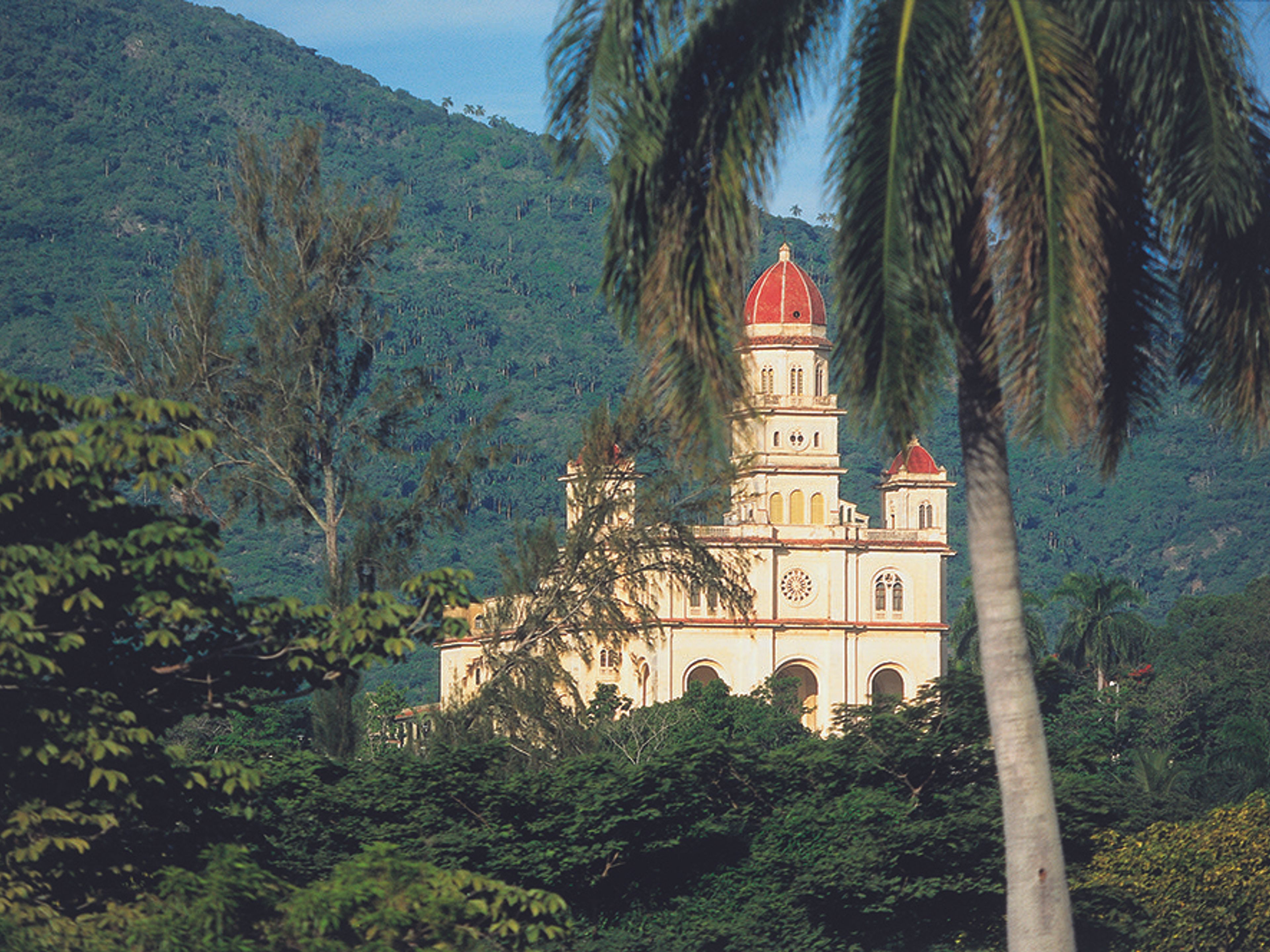 Тур "САНТУАРИО ДЕЛЬ КОБРЕ" (SANTUARIO DEL COBRE). Nuestra Señora de la Caridad del Cobre Sanctuary panoramic view, Santiago de Cuba