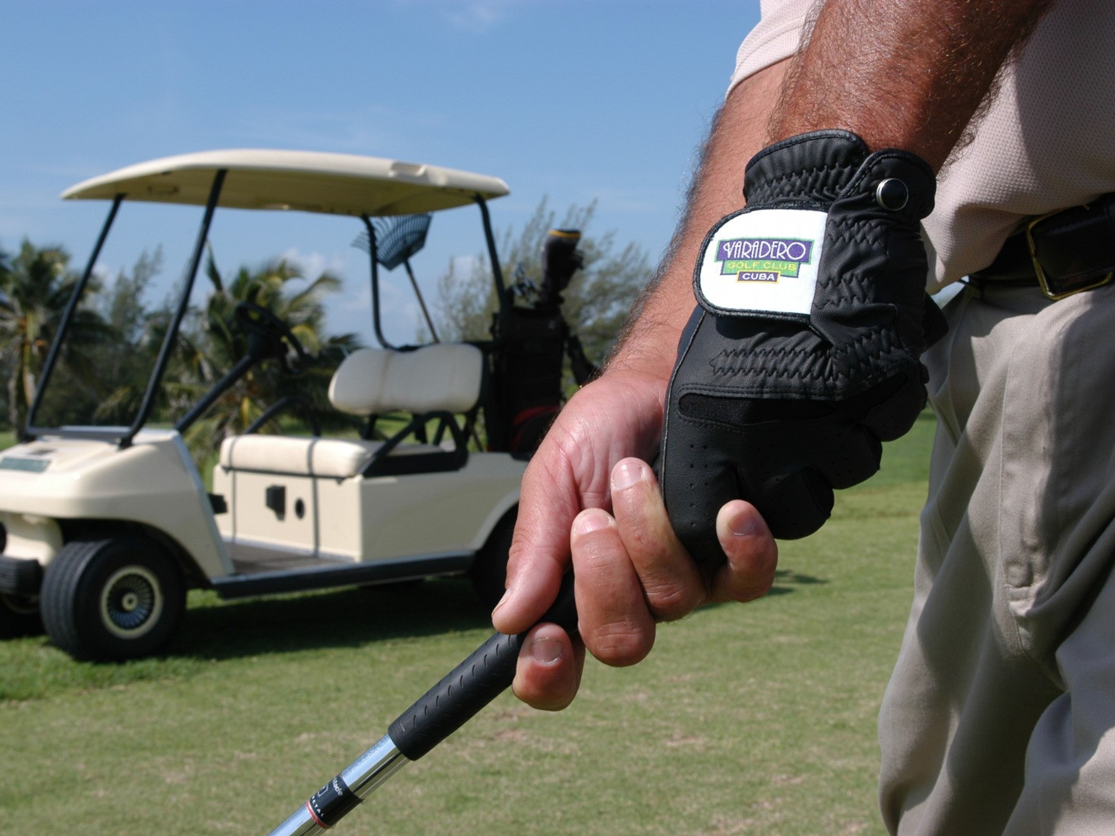 "GREEN FEE 18 HOLES", VARADERO GOLF CLUB. Varadero Golf Club panoramic view, Varadero, Matanzas, Cuba.