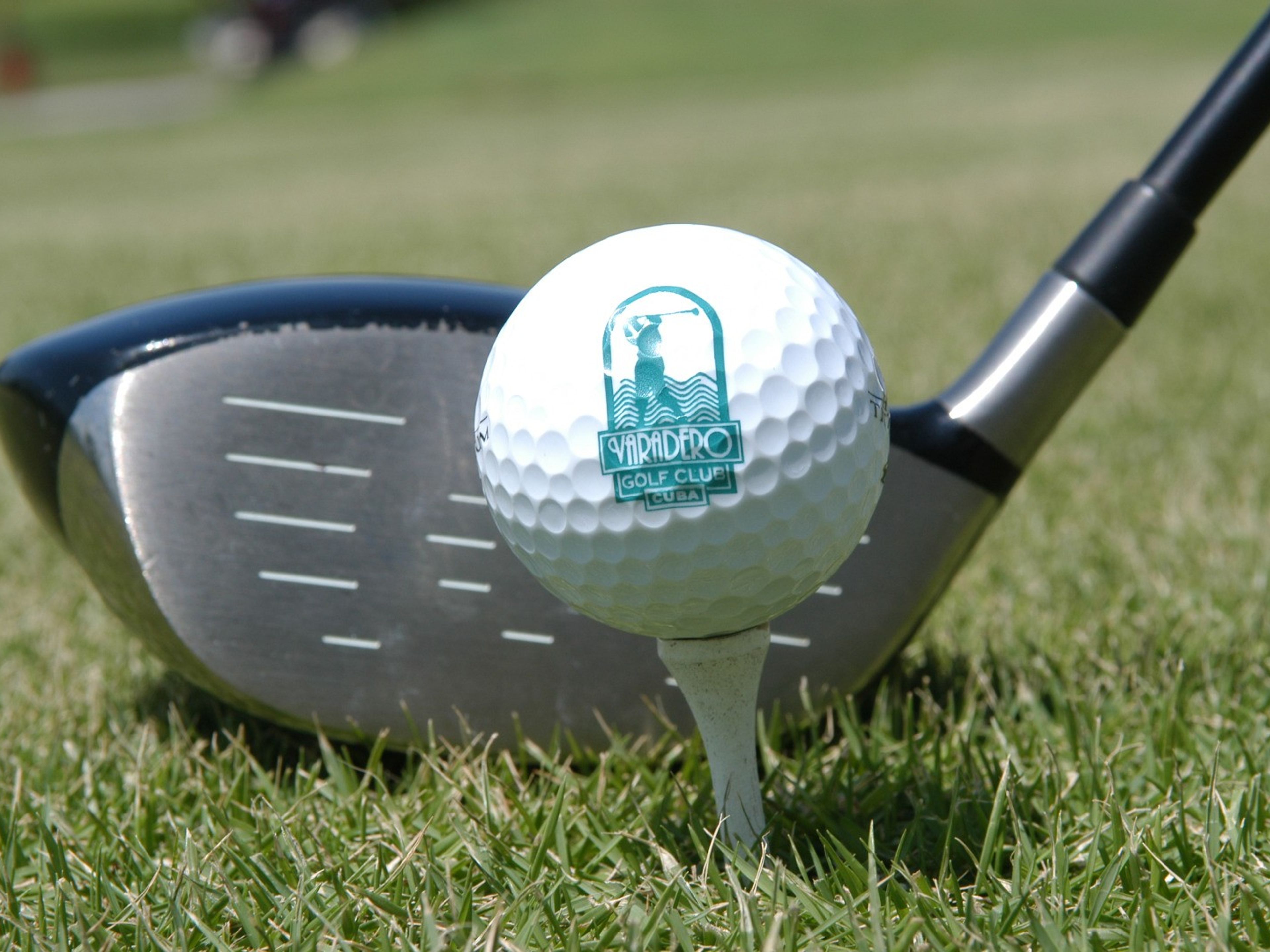 "GREEN FEE 18 HOLES", VARADERO GOLF CLUB. Varadero Golf Club panoramic view, Varadero, Matanzas, Cuba.