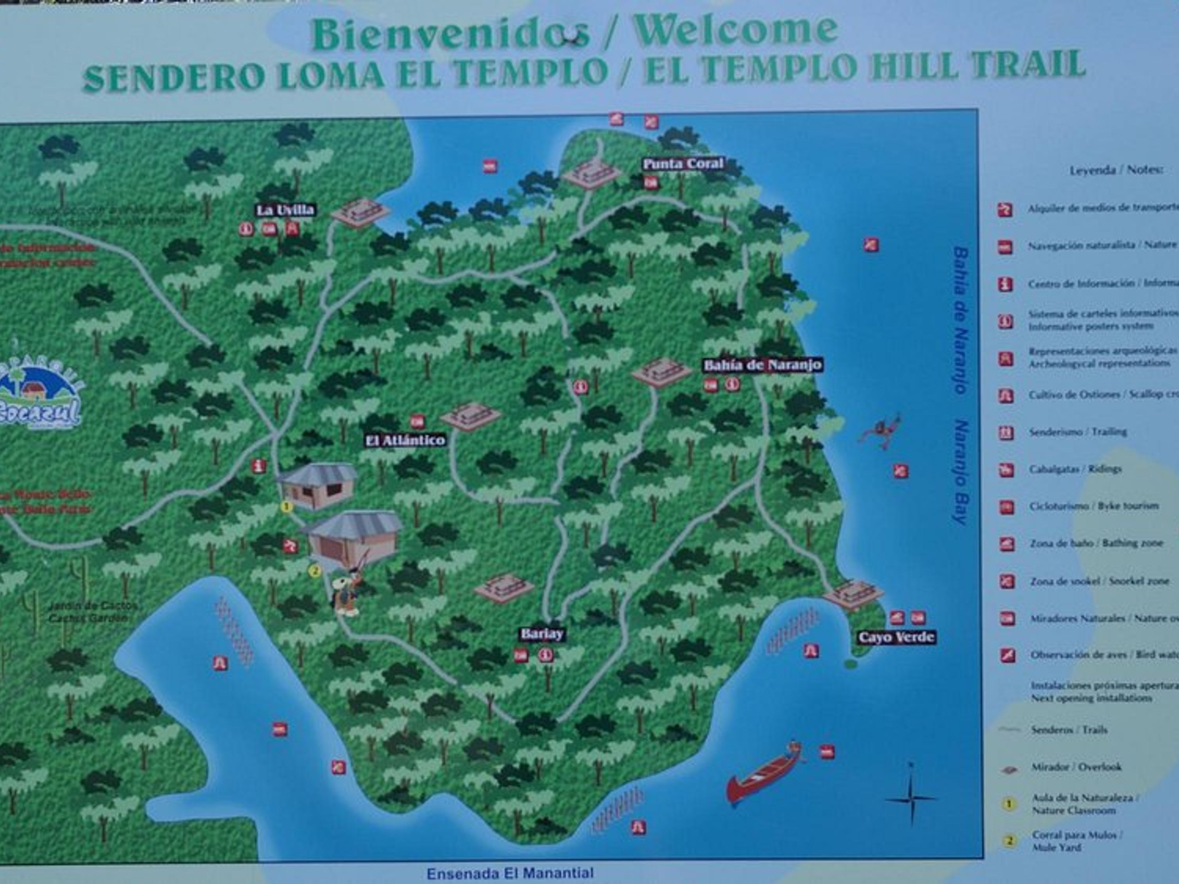 Excursão "TRILHO LOMA DEL TEMPLO (COLINA DO TEMPLO)". “LOMA DEL TEMPLO (TEMPLE HILL) TRAIL” Tour, Biopark Roca Azul, Guardalavaca, Holguín, Cuba.